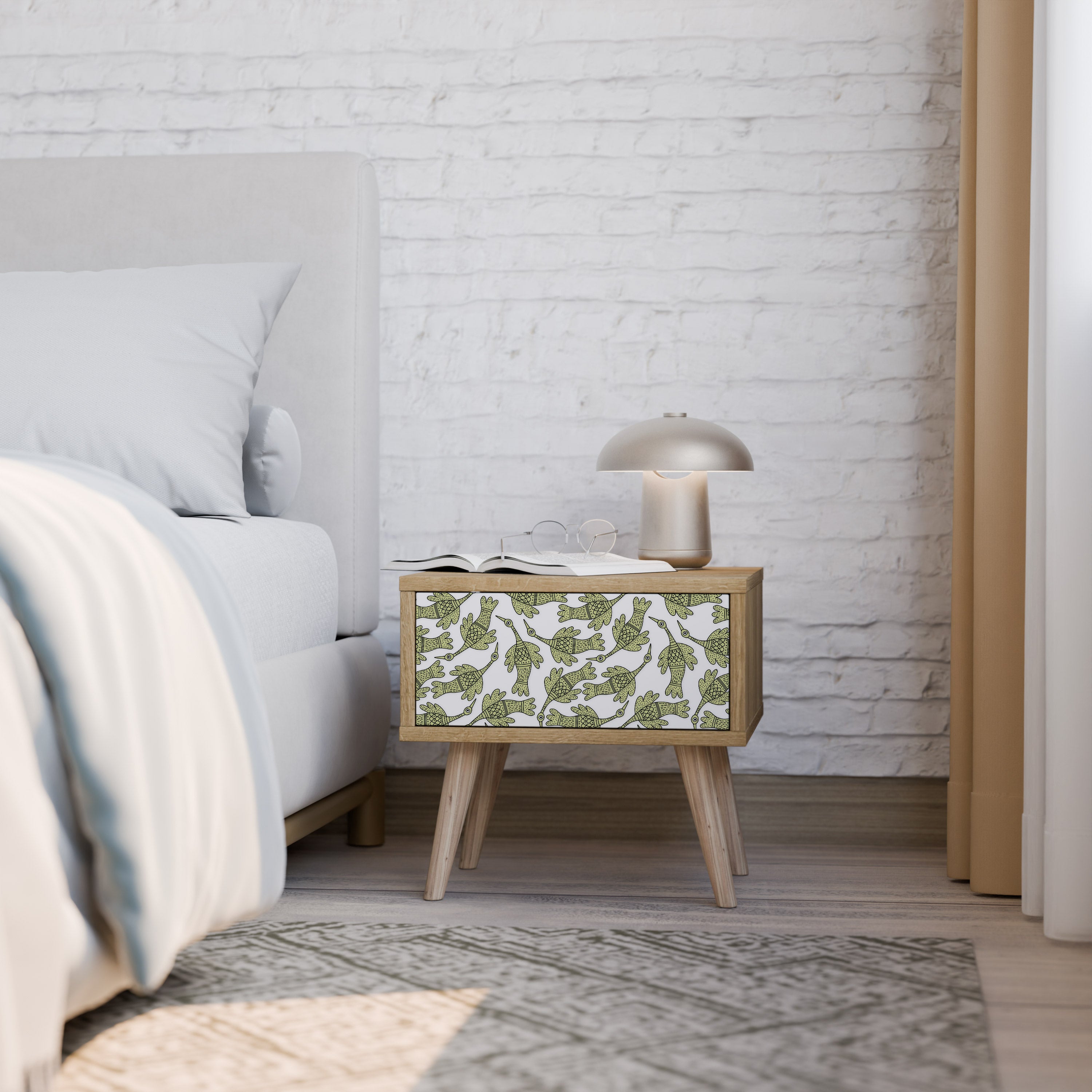SEEDLING SONGBIRD Nightstand in Oak Effect