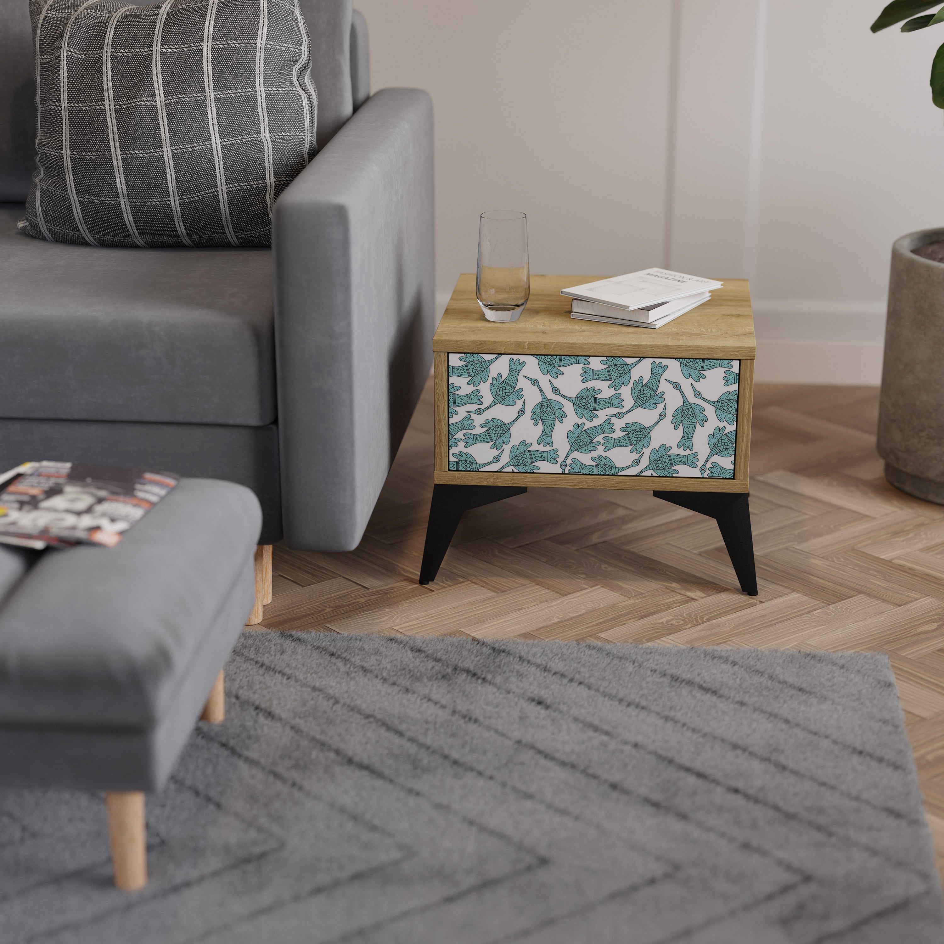 WATERSPOUT SONGIBIRD Nightstand in Oak Effect