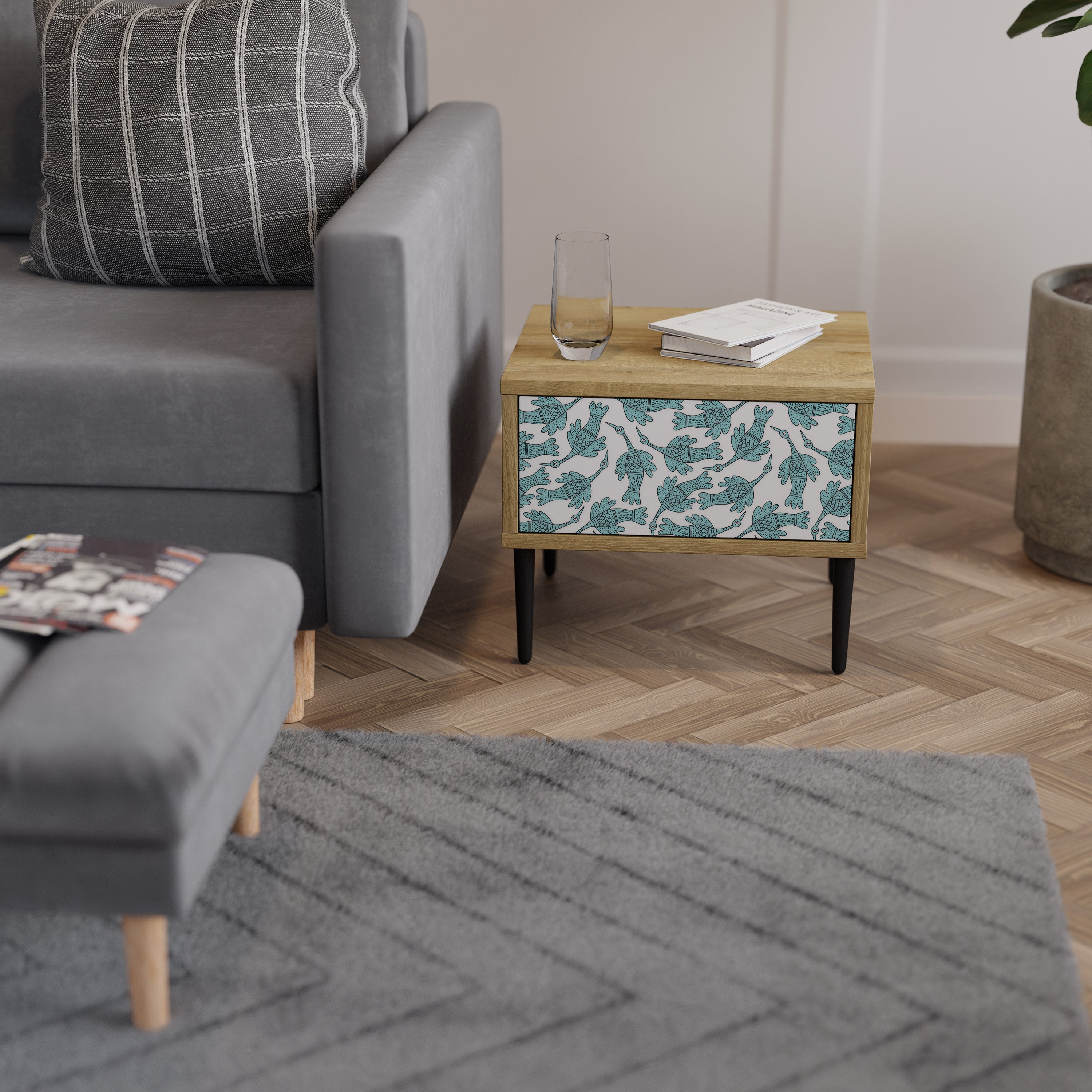 WATERSPOUT SONGIBIRD Nightstand in Oak Effect