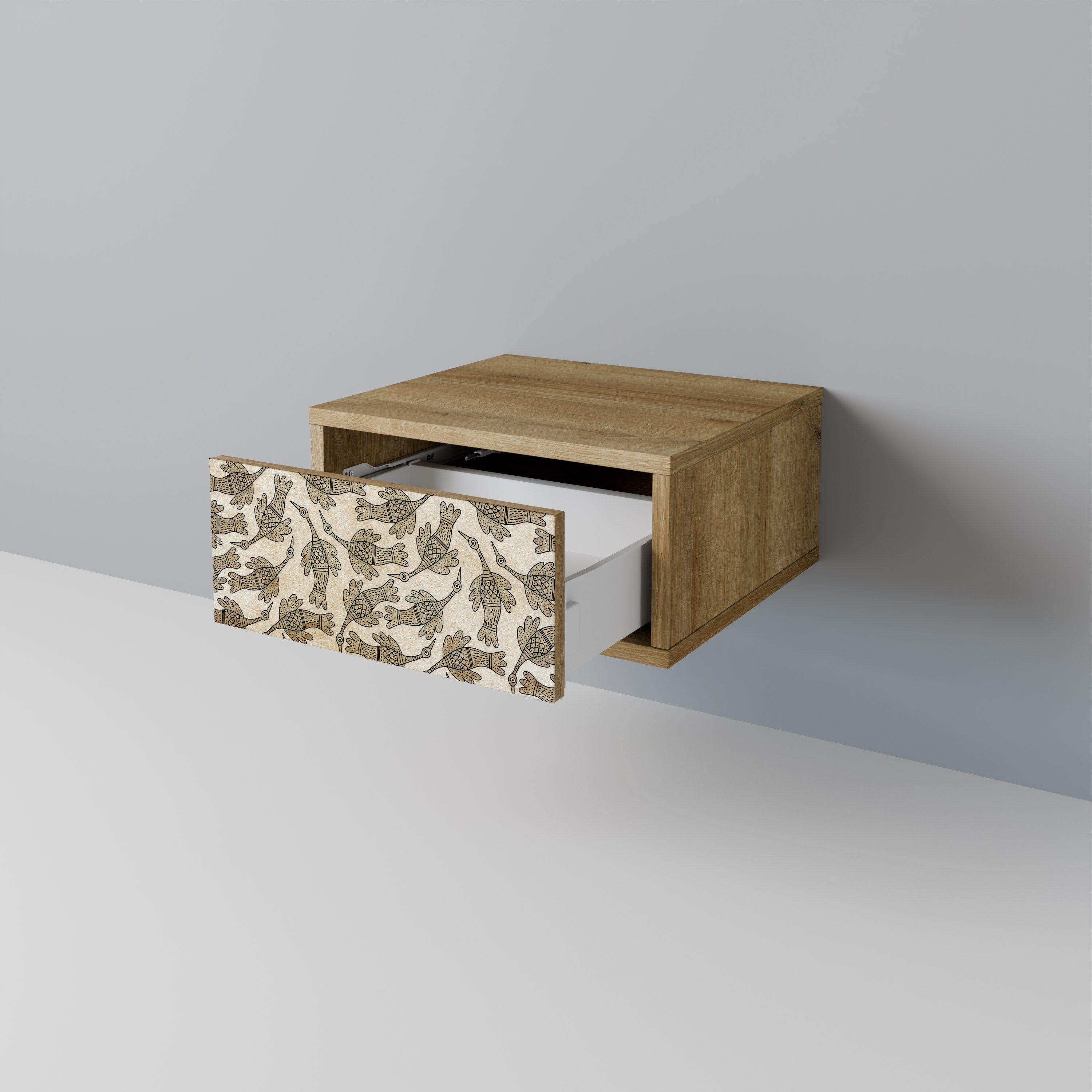 ALMONDINE SONGBIRD Nightstand in Oak Effect