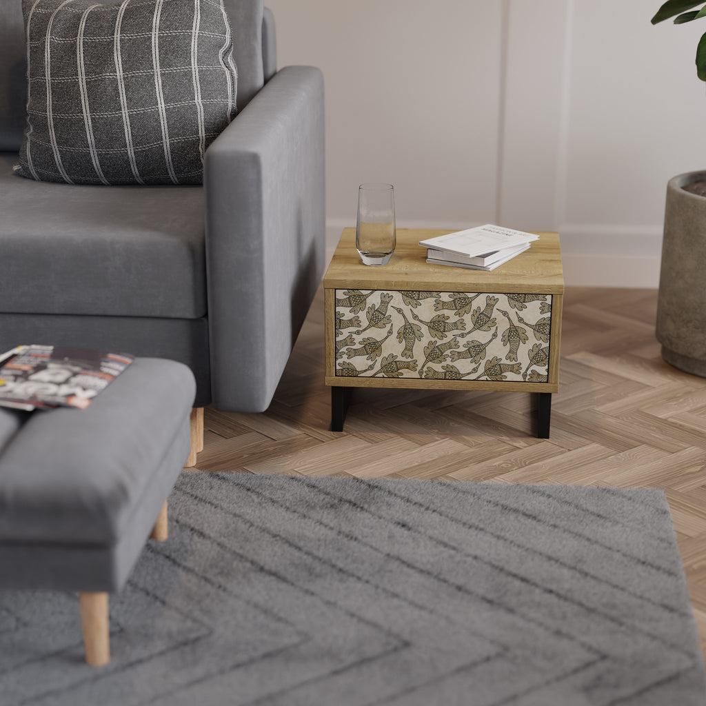 ALMONDINE SONGBIRD Nightstand in Oak Effect
