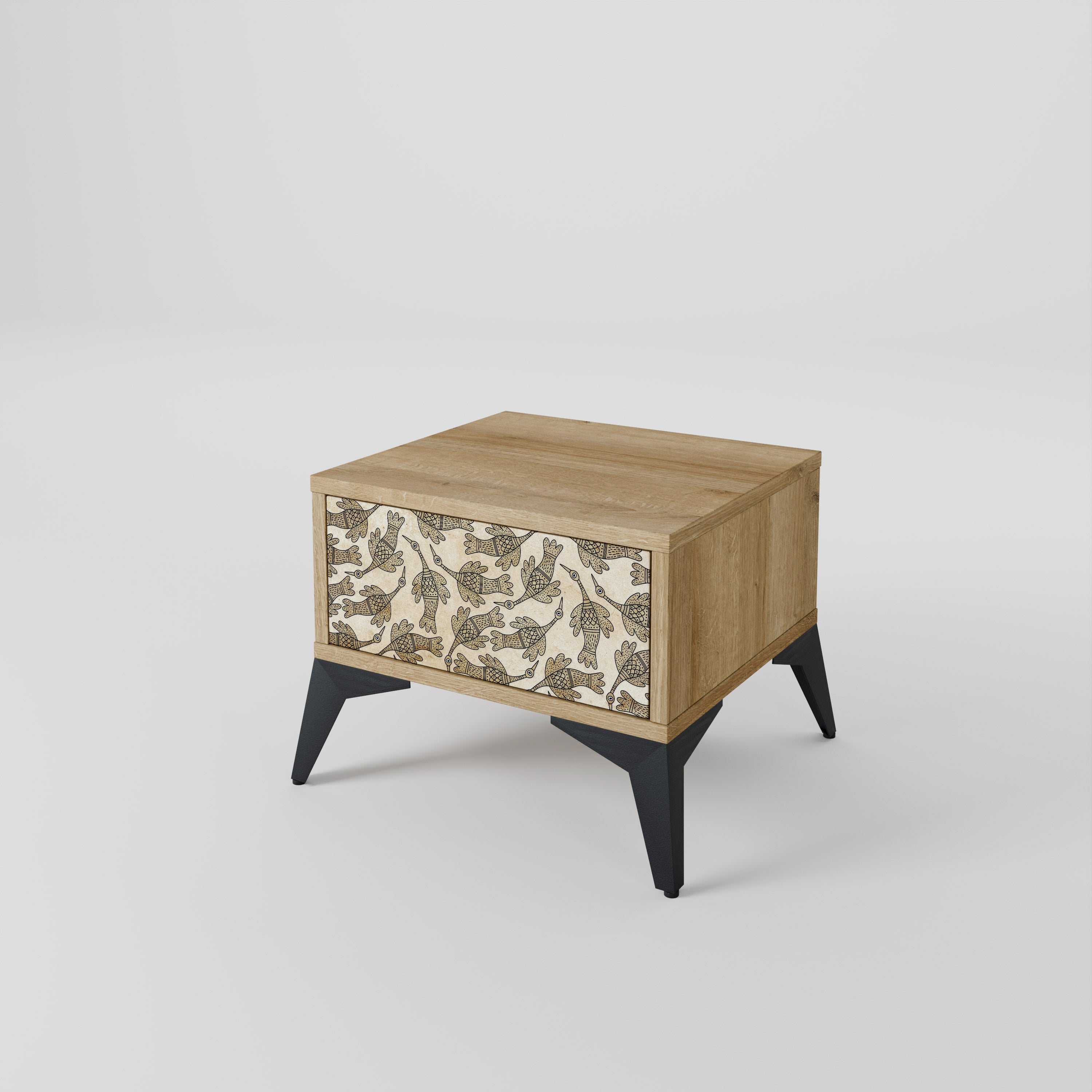 ALMONDINE SONGBIRD Nightstand in Oak Effect