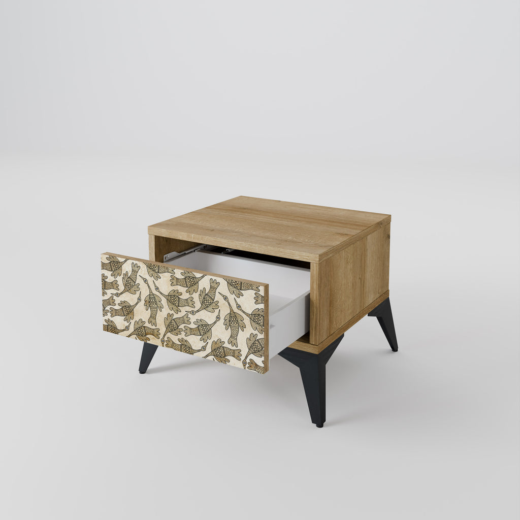 ALMONDINE SONGBIRD Nightstand in Oak Effect