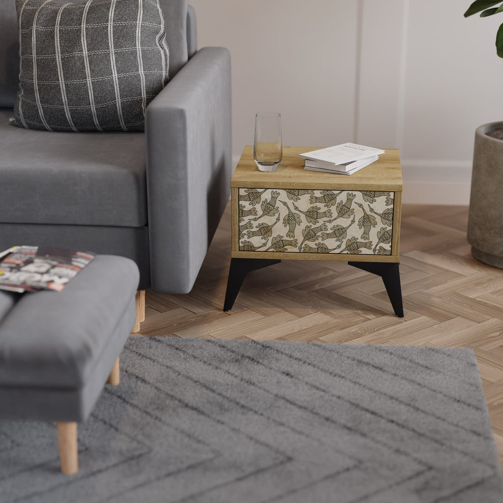 ALMONDINE SONGBIRD Nightstand in Oak Effect