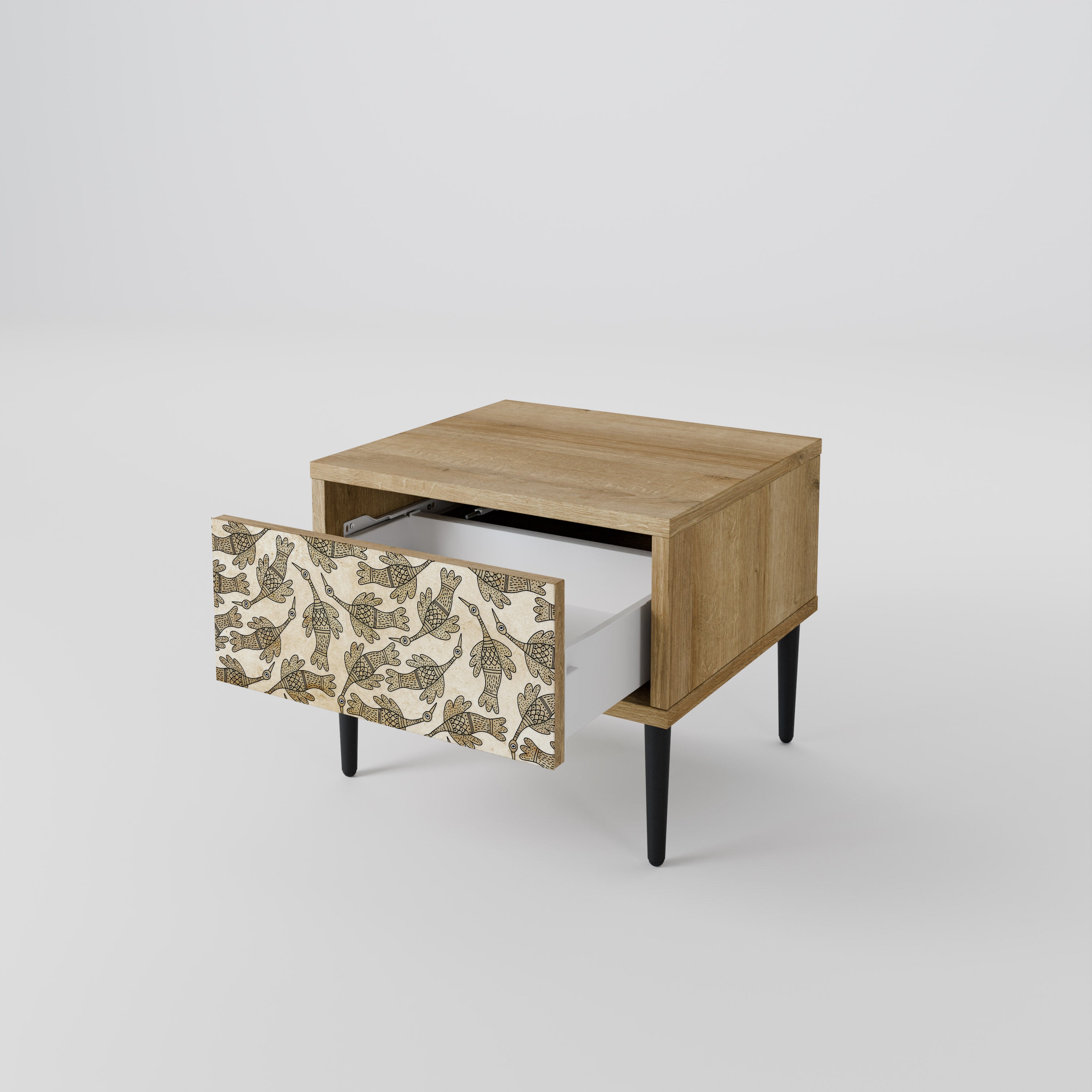 ALMONDINE SONGBIRD Nightstand in Oak Effect