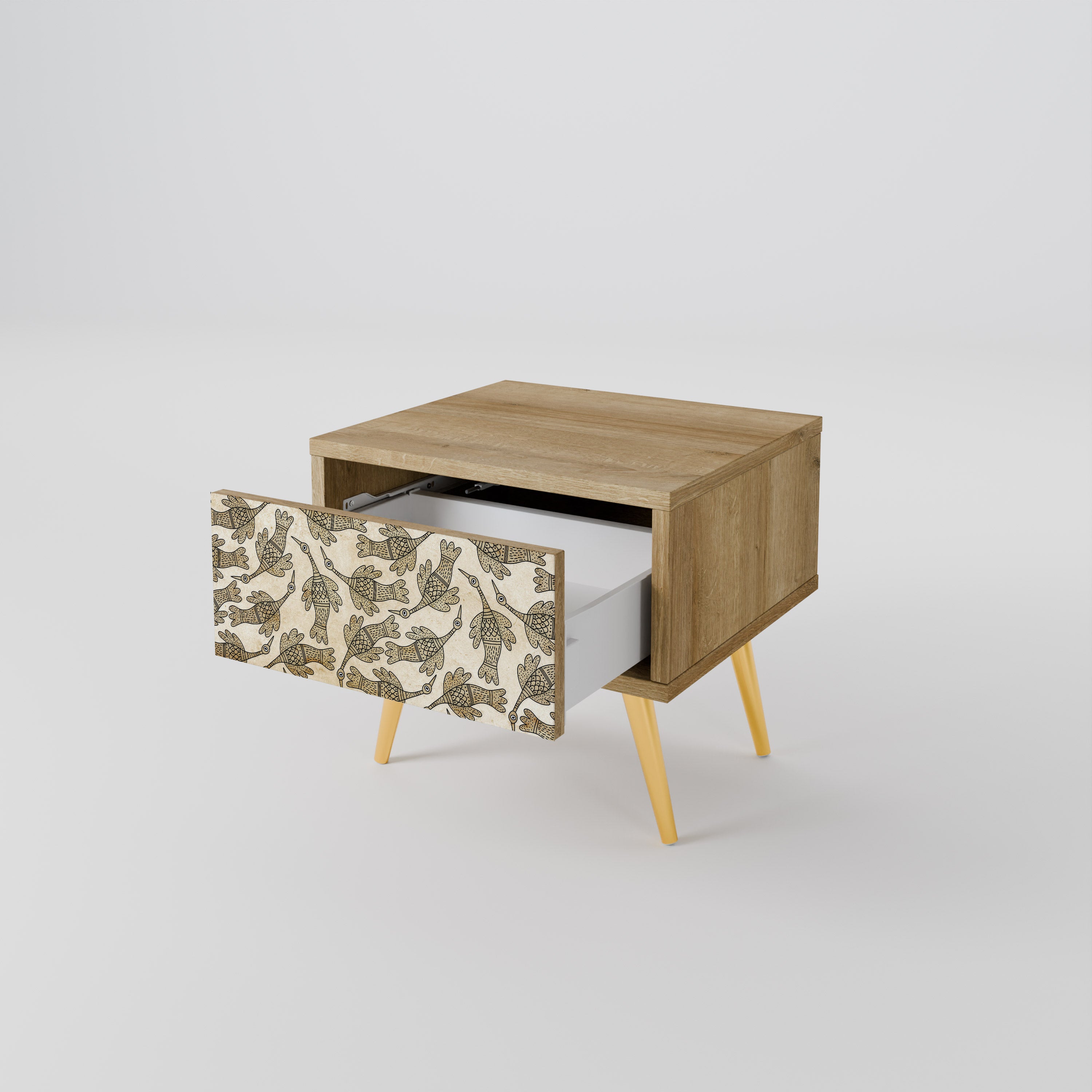ALMONDINE SONGBIRD Nightstand in Oak Effect