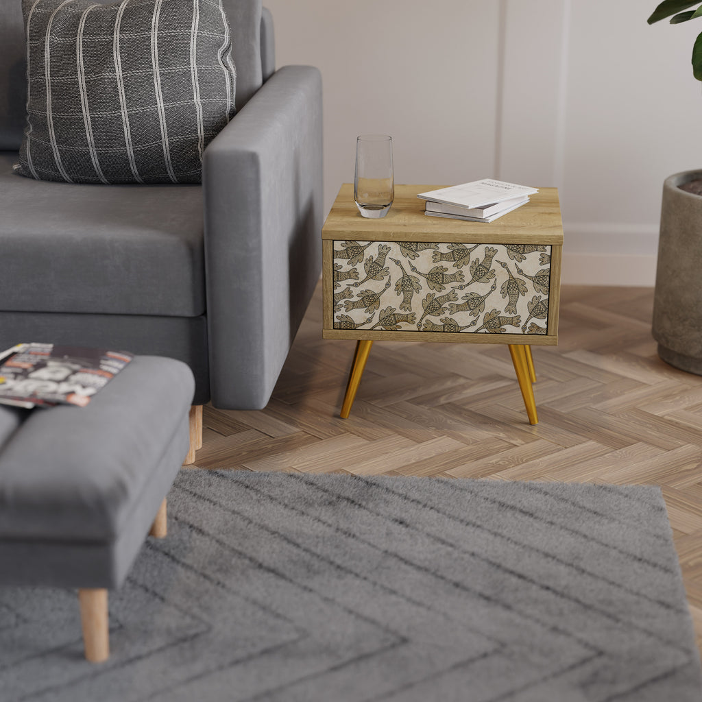 ALMONDINE SONGBIRD Nightstand in Oak Effect