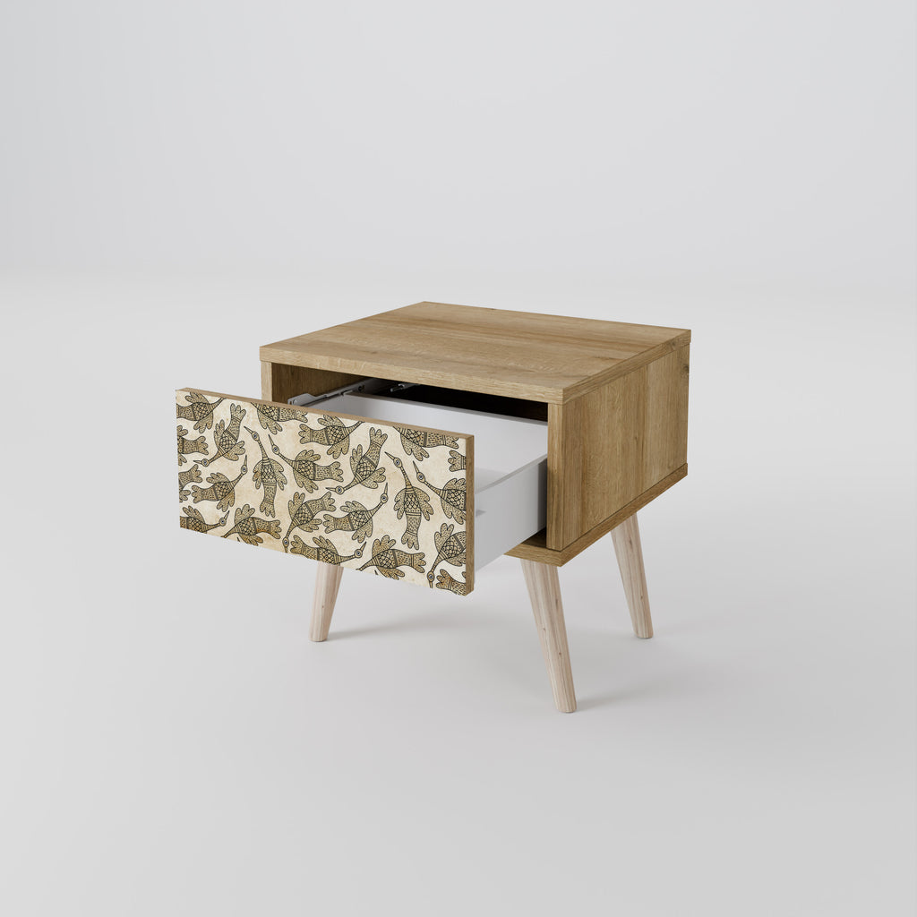 ALMONDINE SONGBIRD Nightstand in Oak Effect