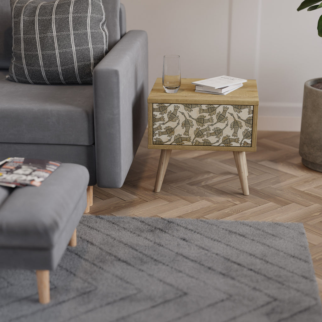 ALMONDINE SONGBIRD Nightstand in Oak Effect