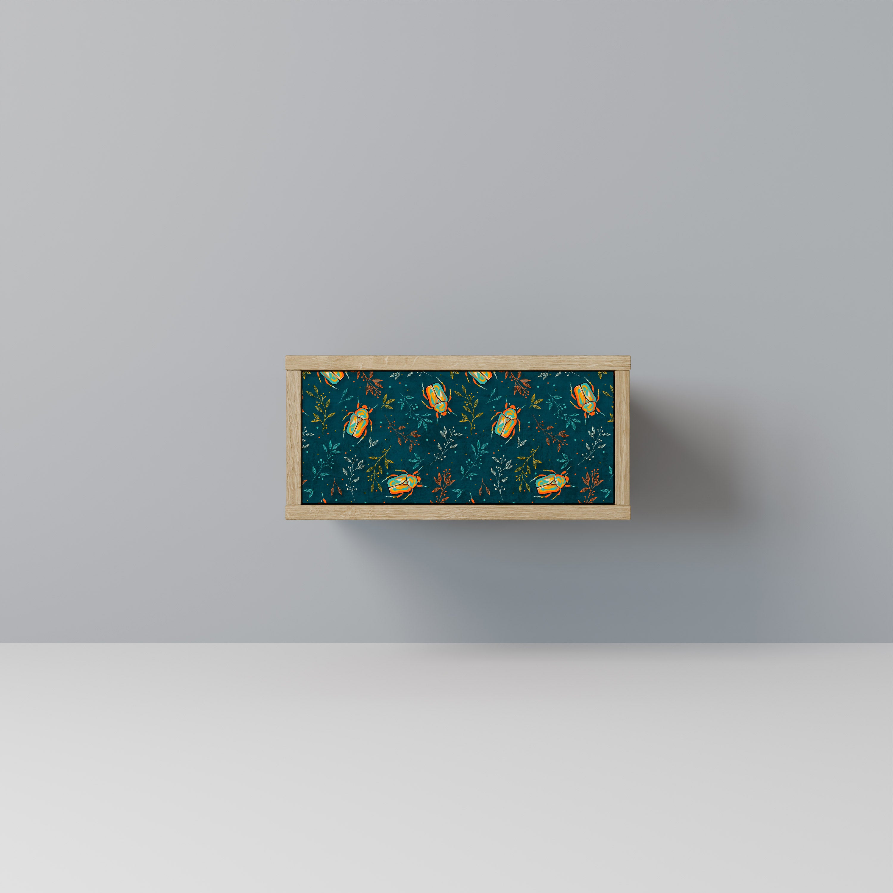 AUTUMN INSECTS Nightstand in Oak Effect