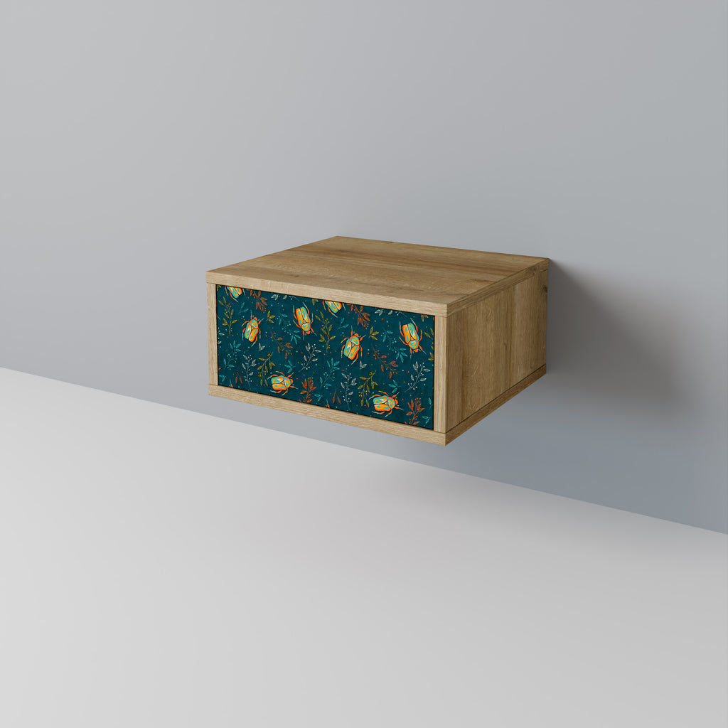 AUTUMN INSECTS Nightstand in Oak Effect