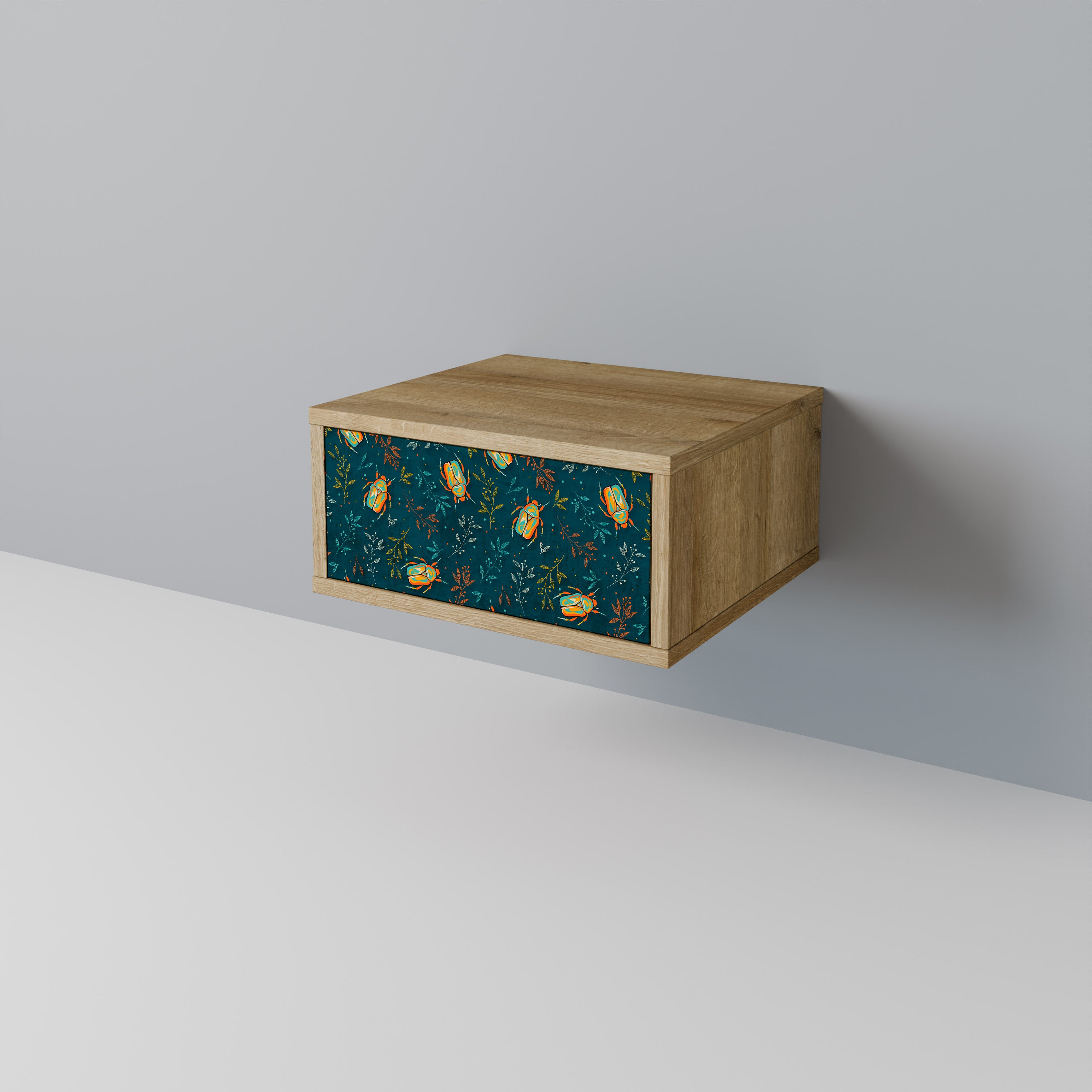 AUTUMN INSECTS Nightstand in Oak Effect