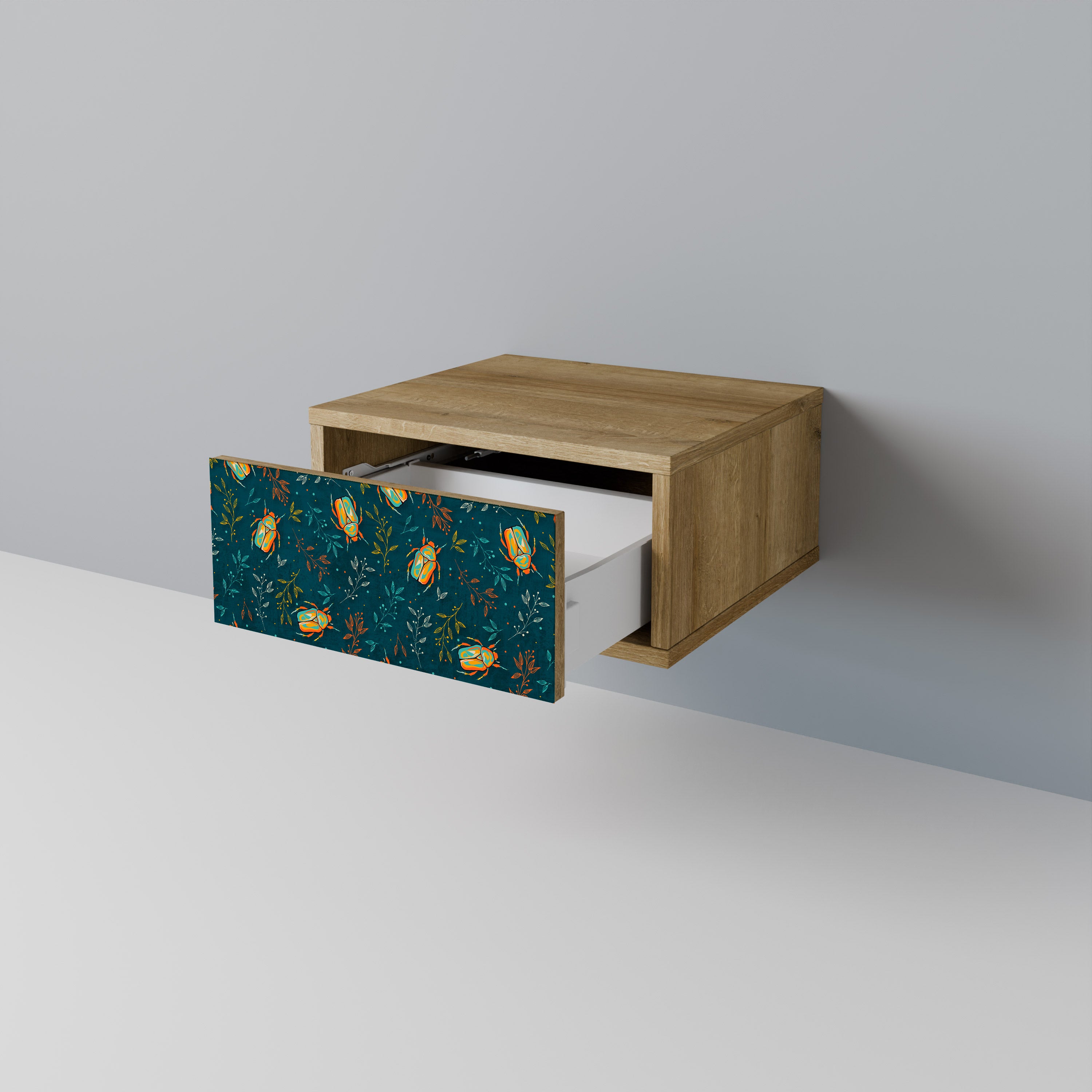 AUTUMN INSECTS Nightstand in Oak Effect