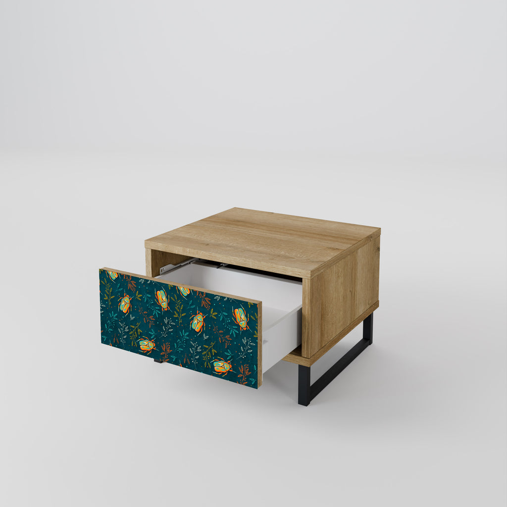 AUTUMN INSECTS Nightstand in Oak Effect