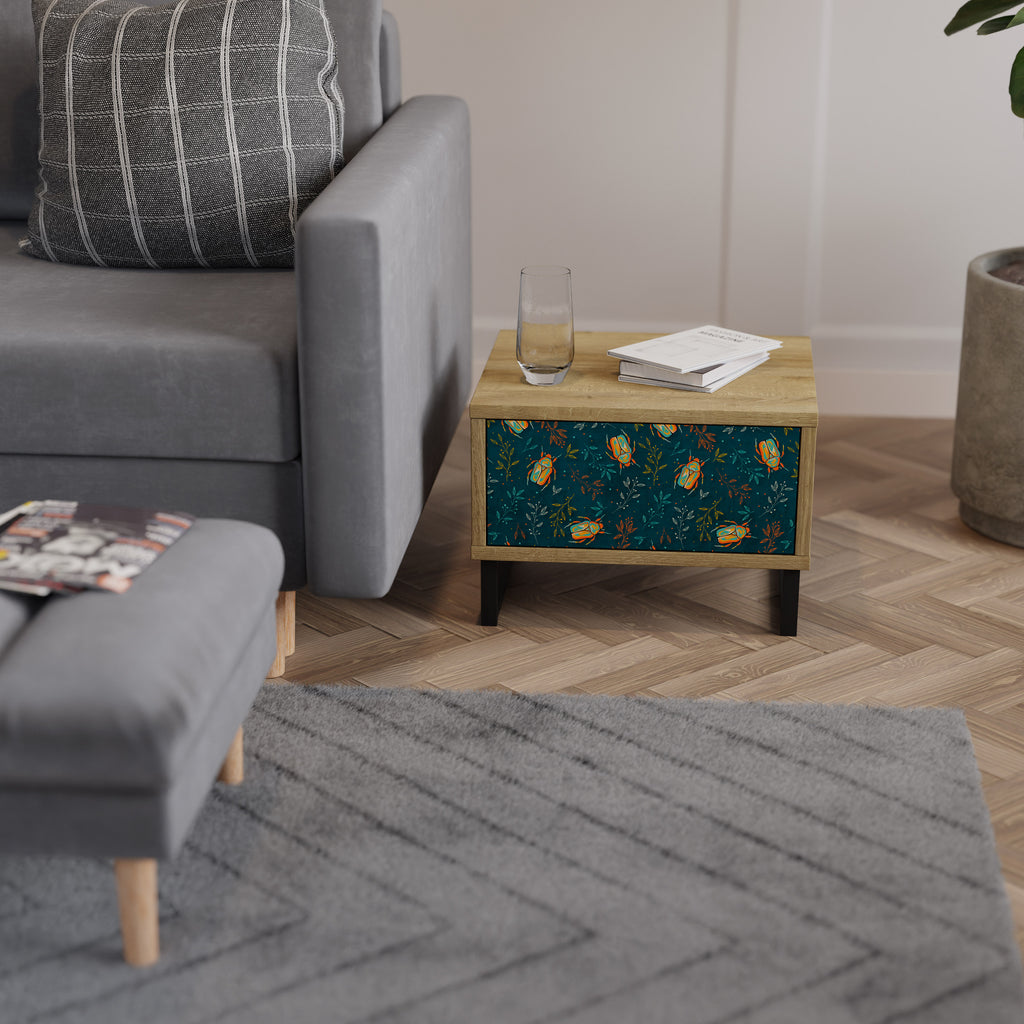AUTUMN INSECTS Nightstand in Oak Effect