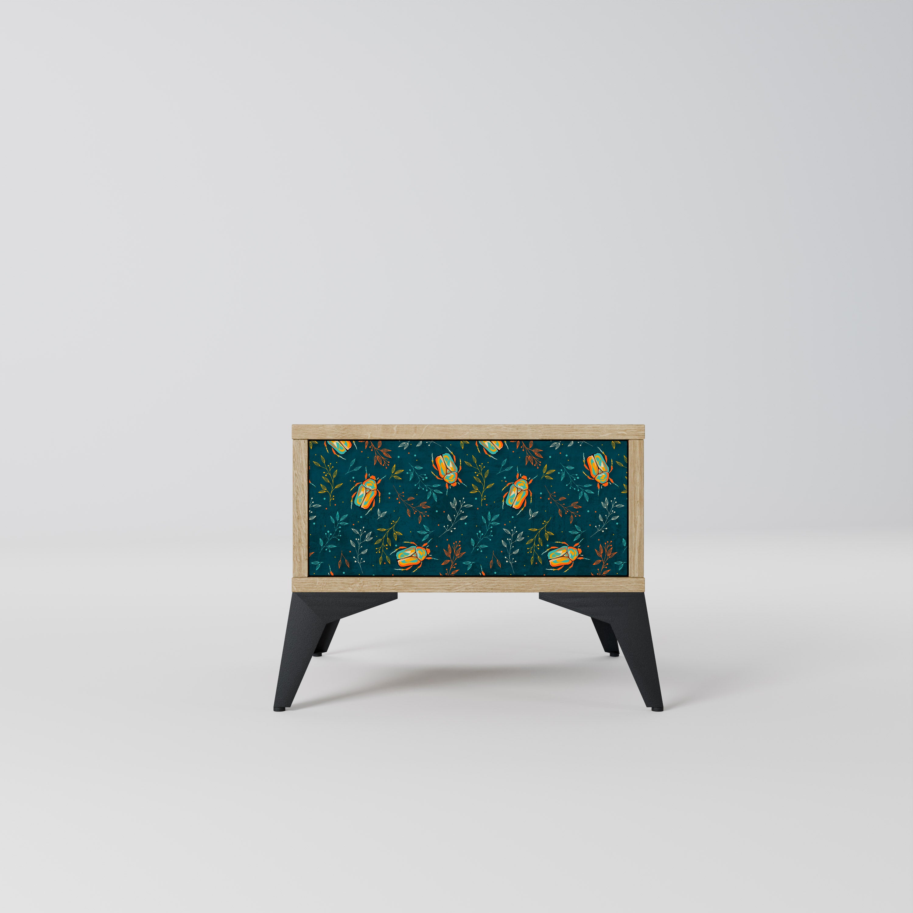 AUTUMN INSECTS Nightstand in Oak Effect