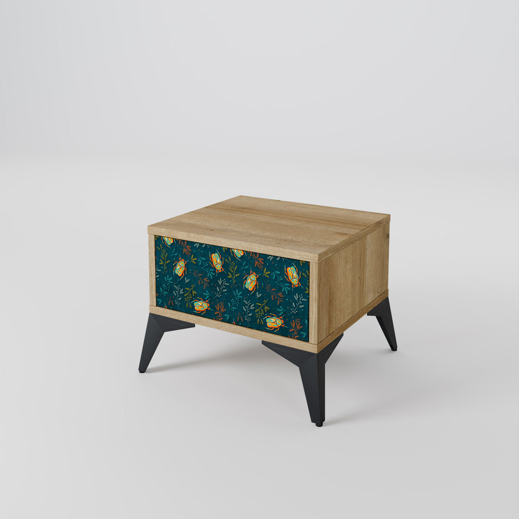 AUTUMN INSECTS Nightstand in Oak Effect