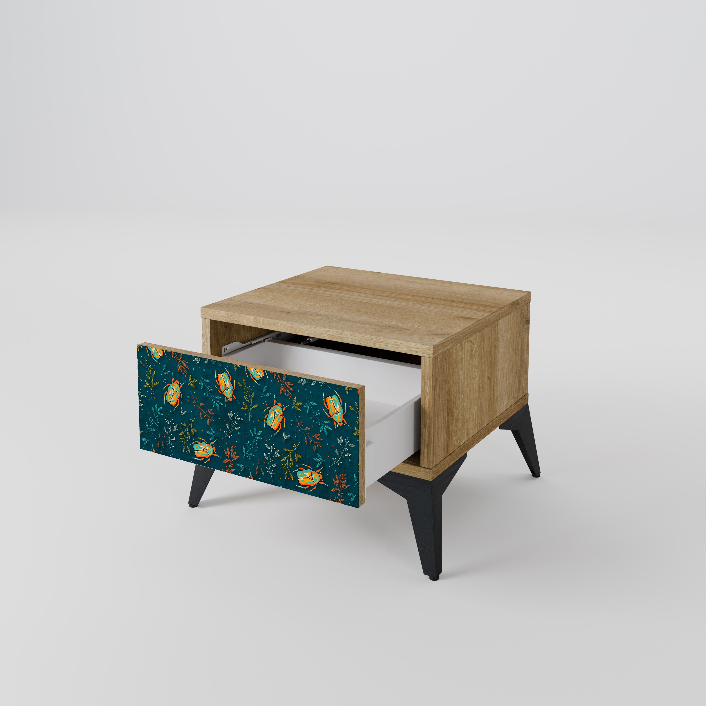 AUTUMN INSECTS Nightstand in Oak Effect