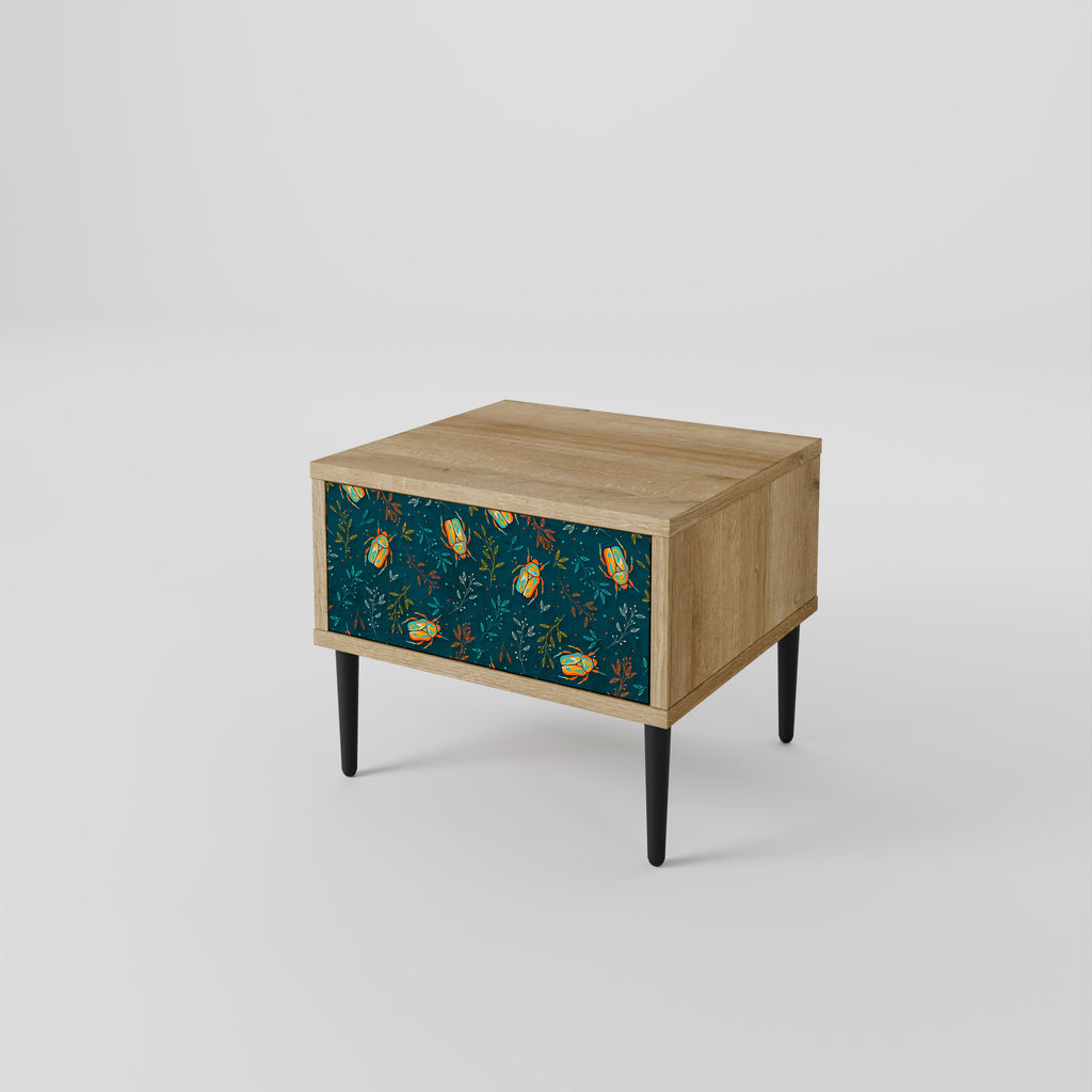 AUTUMN INSECTS Nightstand in Oak Effect