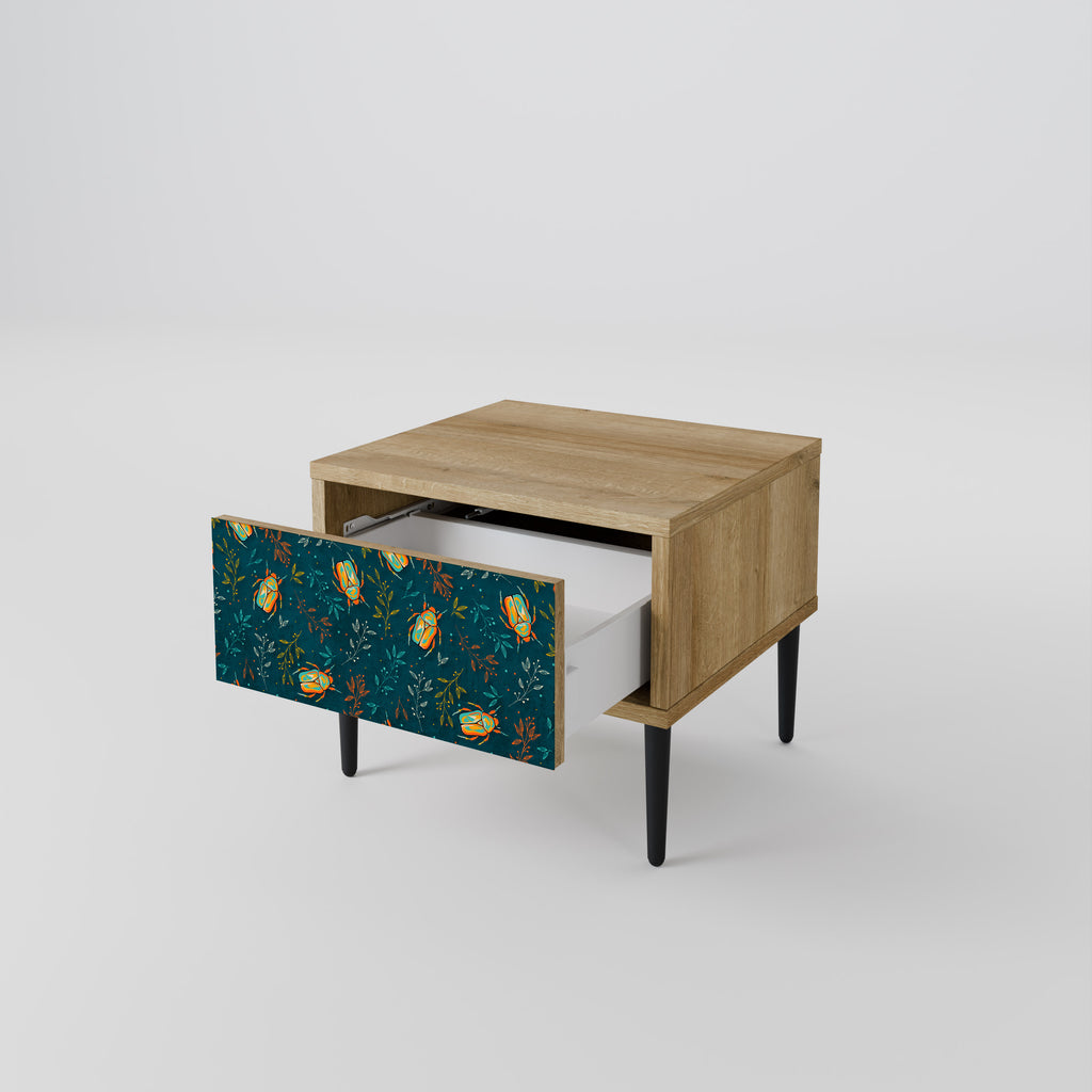 AUTUMN INSECTS Nightstand in Oak Effect