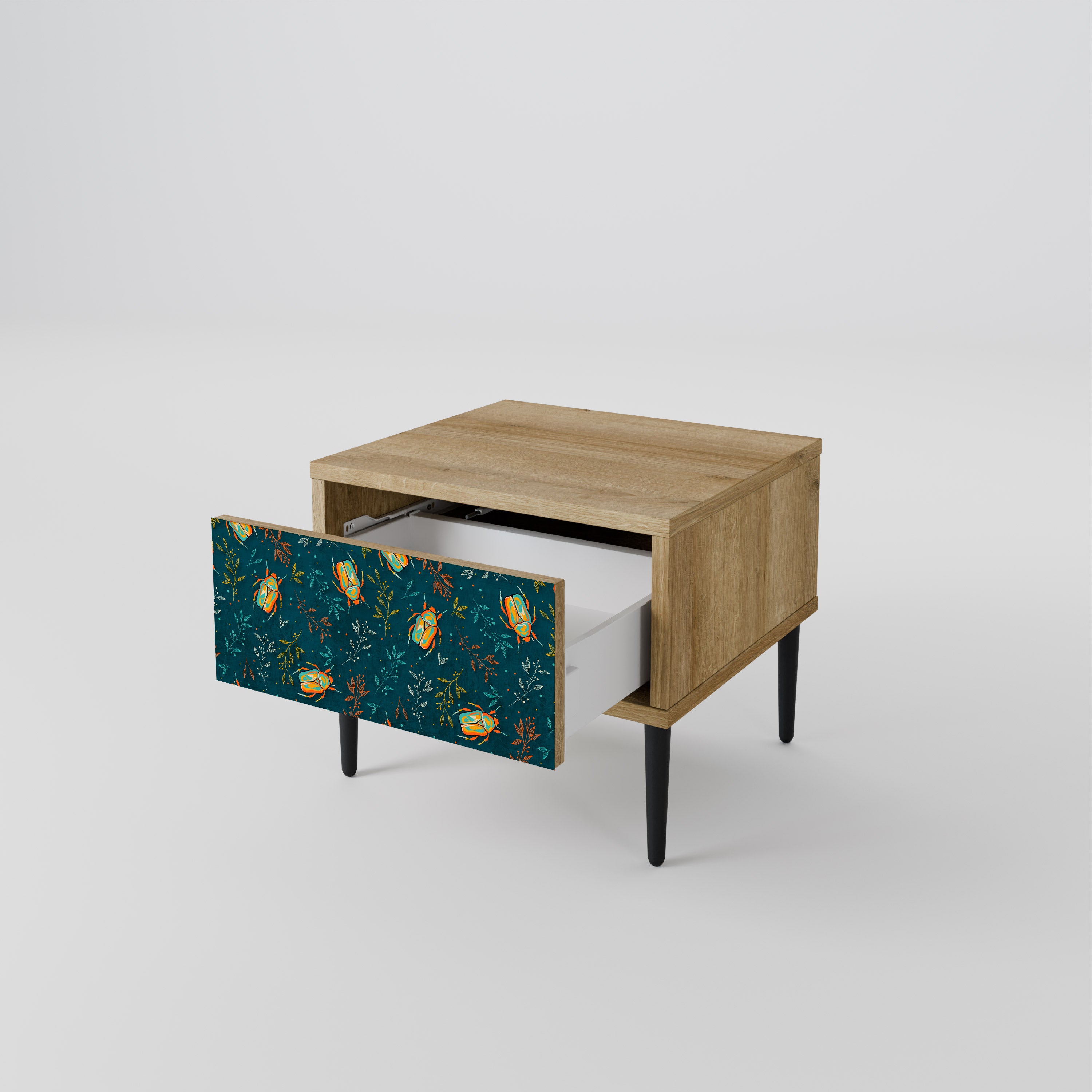 AUTUMN INSECTS Nightstand in Oak Effect