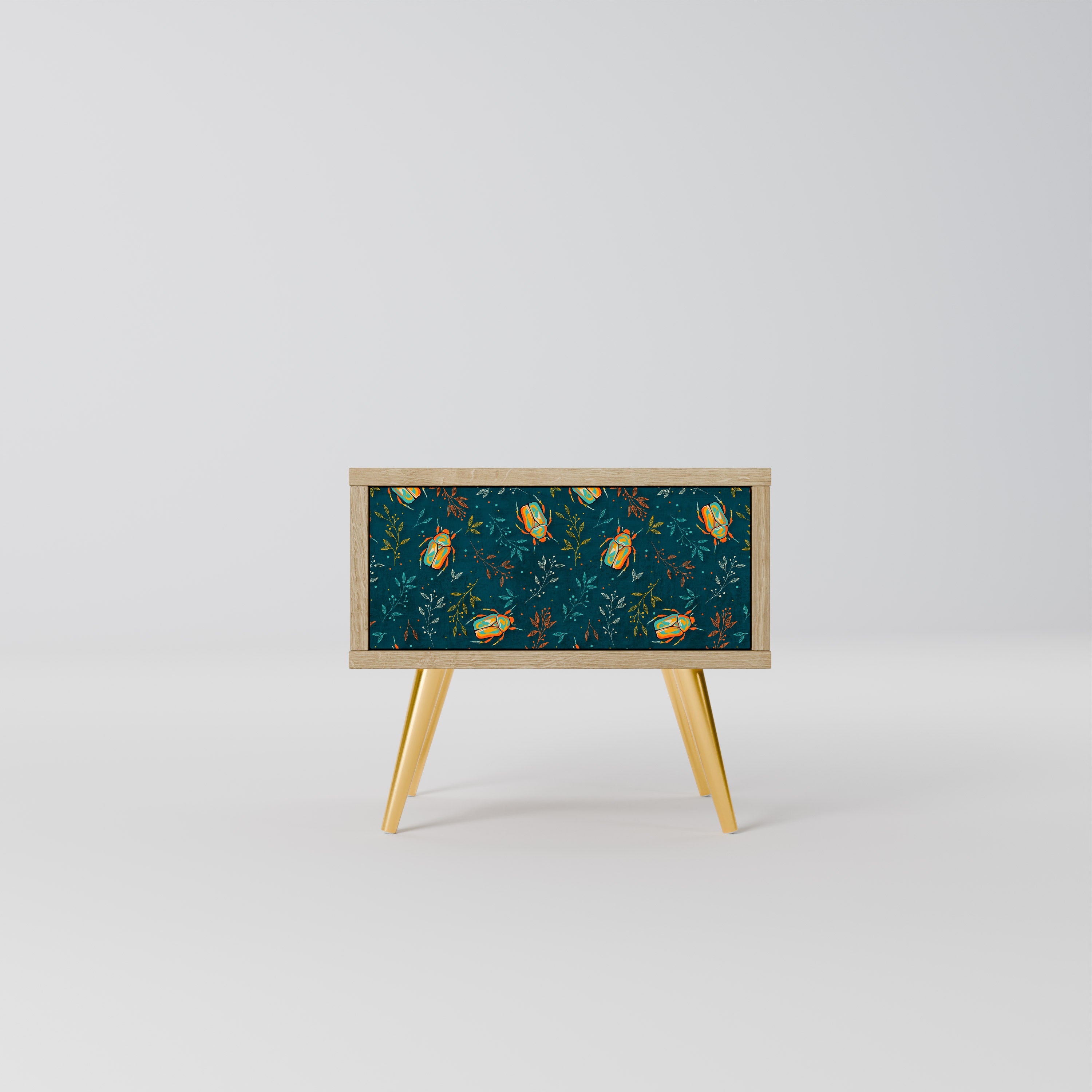 AUTUMN INSECTS Nightstand in Oak Effect