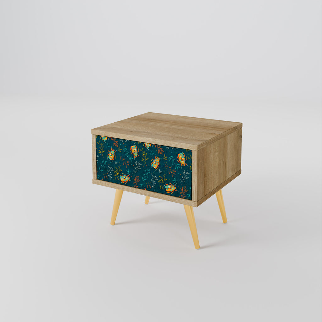 AUTUMN INSECTS Nightstand in Oak Effect