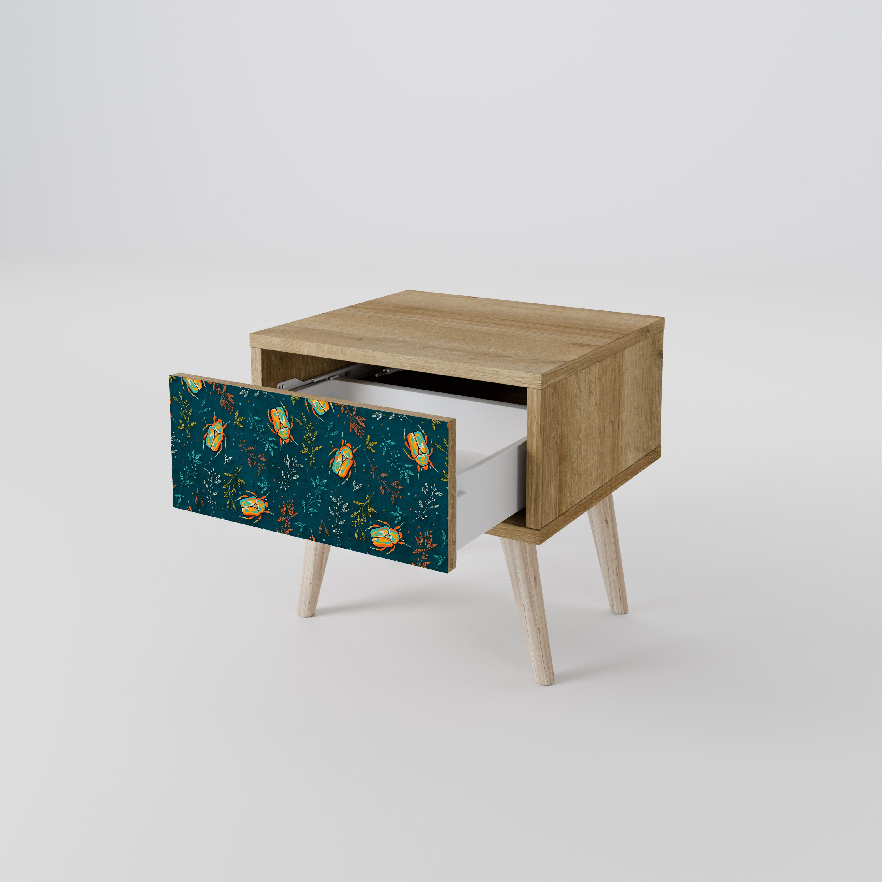 AUTUMN INSECTS Nightstand in Oak Effect