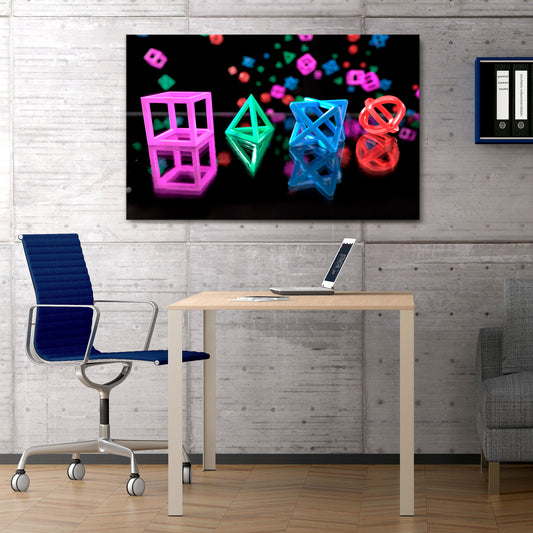 GAMER GLOWING ICONS Cuadro en lienzo horizontal