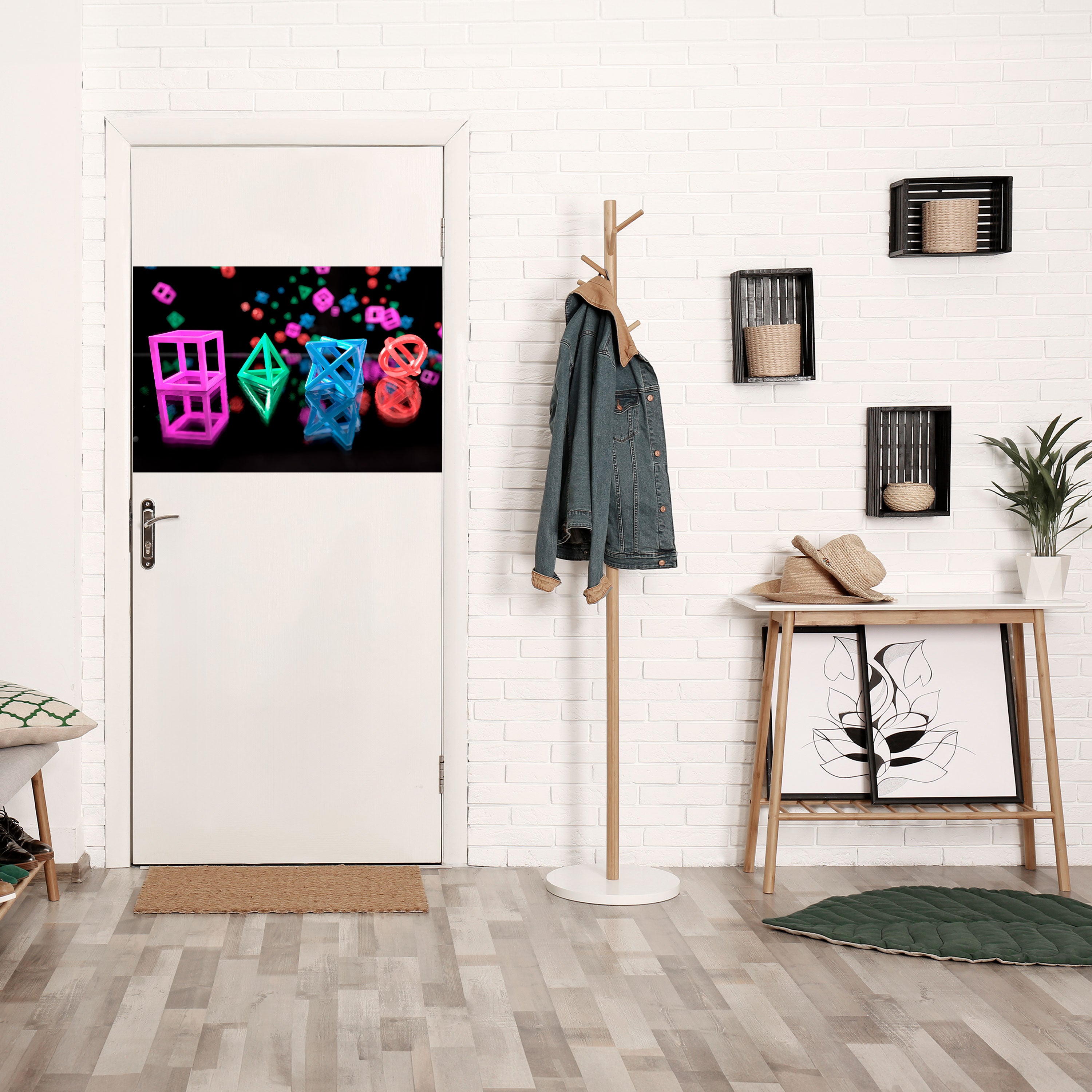 Póster horizontal autoadhesivo con iconos brillantes de jugador