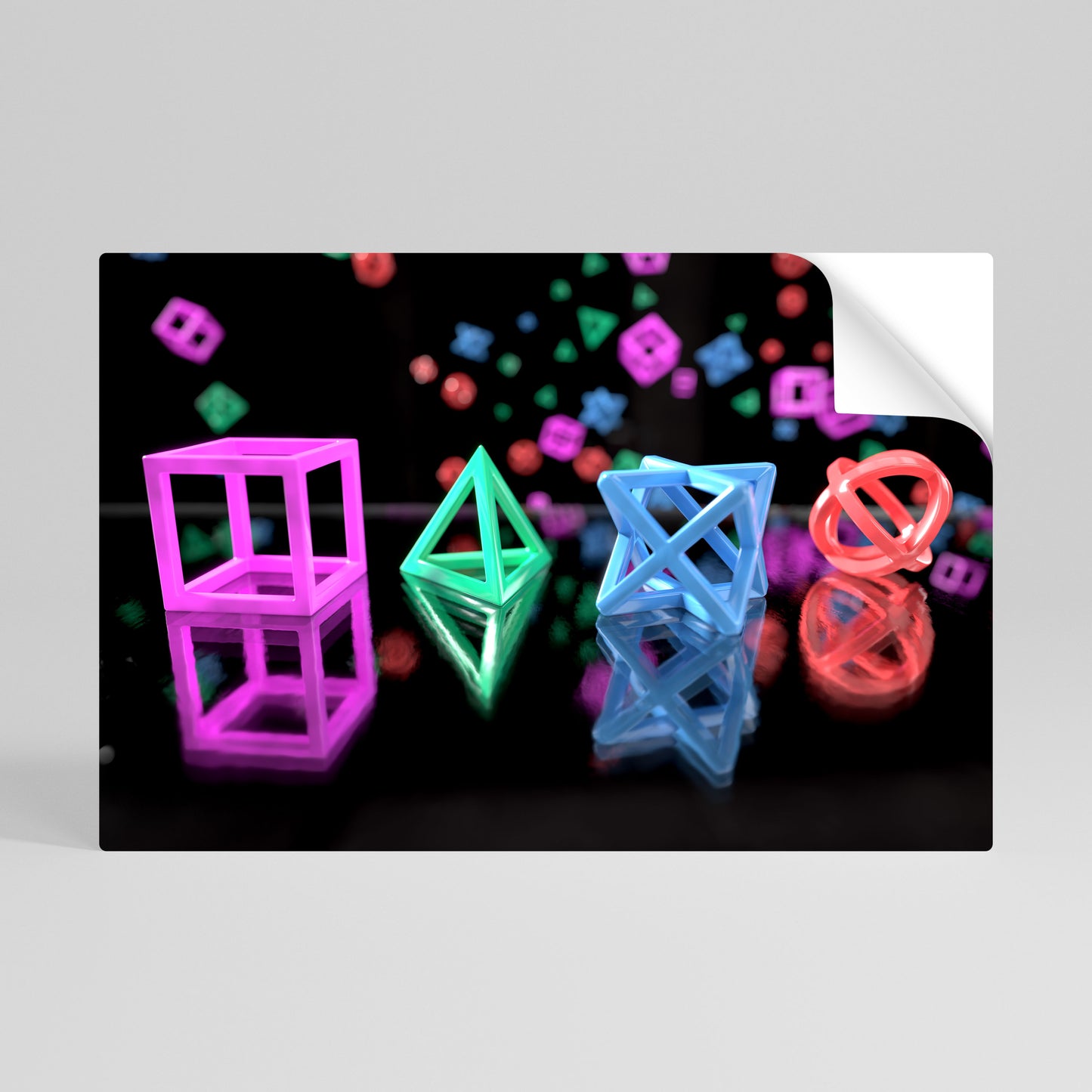 GAMER GLOWING ICONS Póster adhesivo horizontal