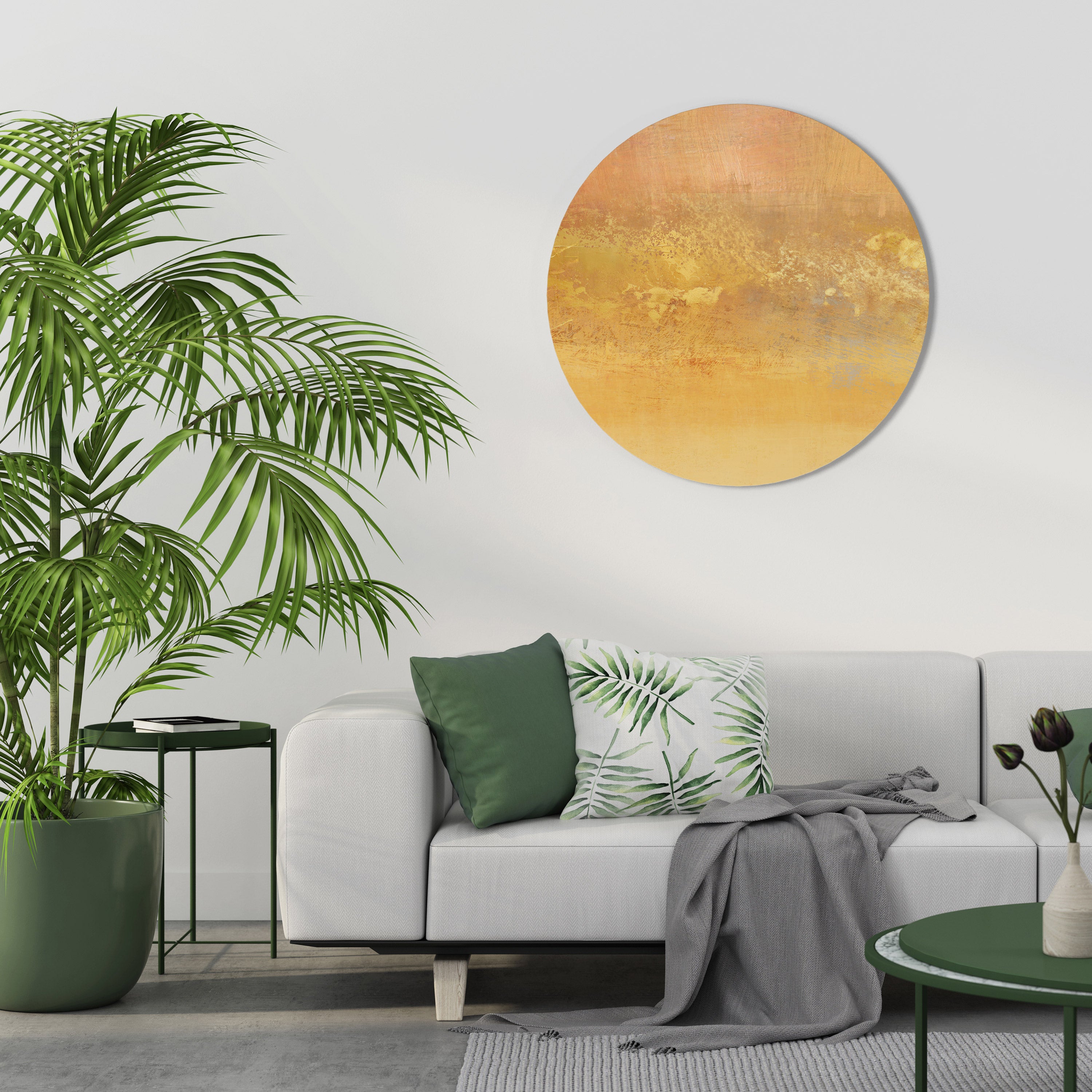 Arte de pared redondo IMPRESIÓN NARANJA
