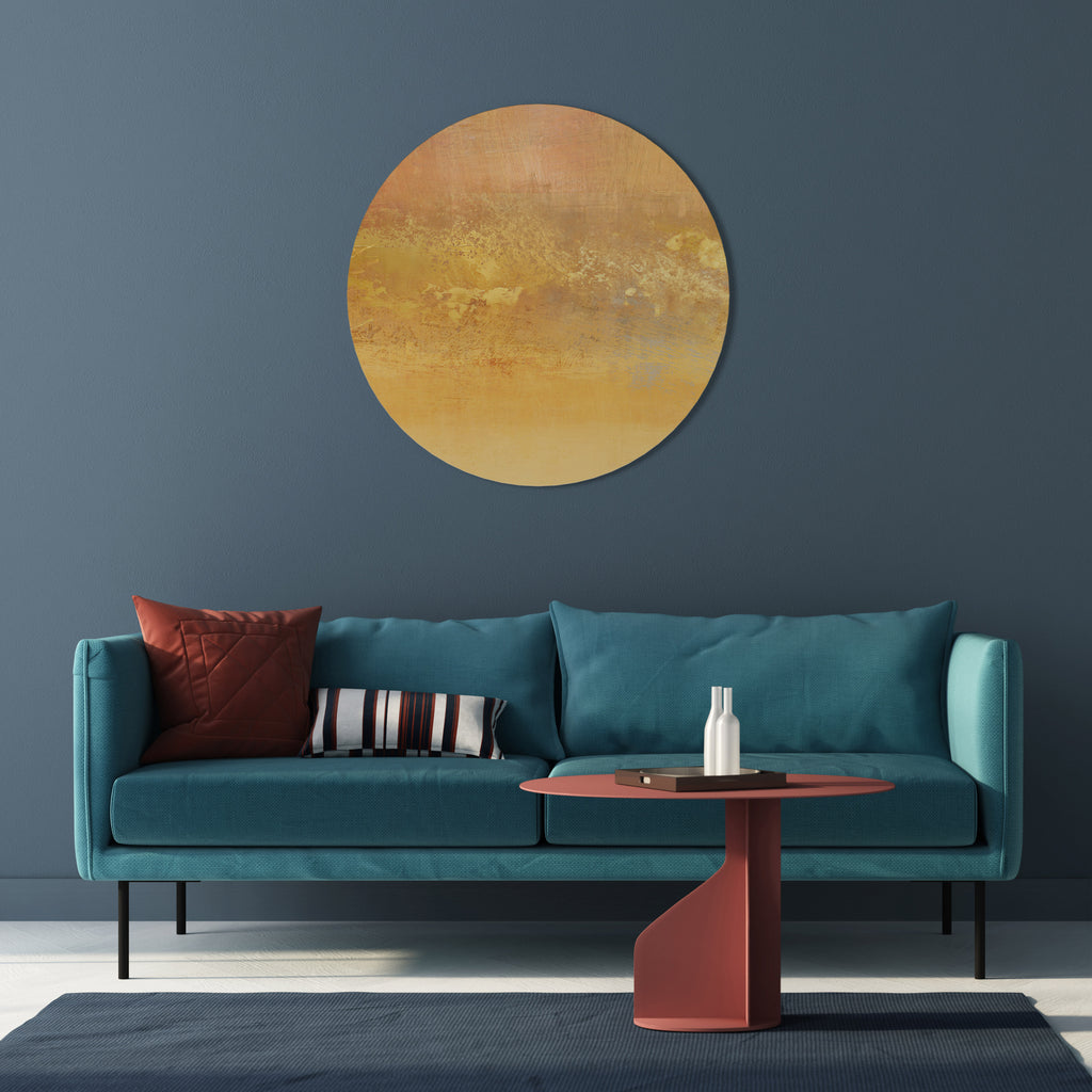 Arte de pared redondo IMPRESIÓN NARANJA
