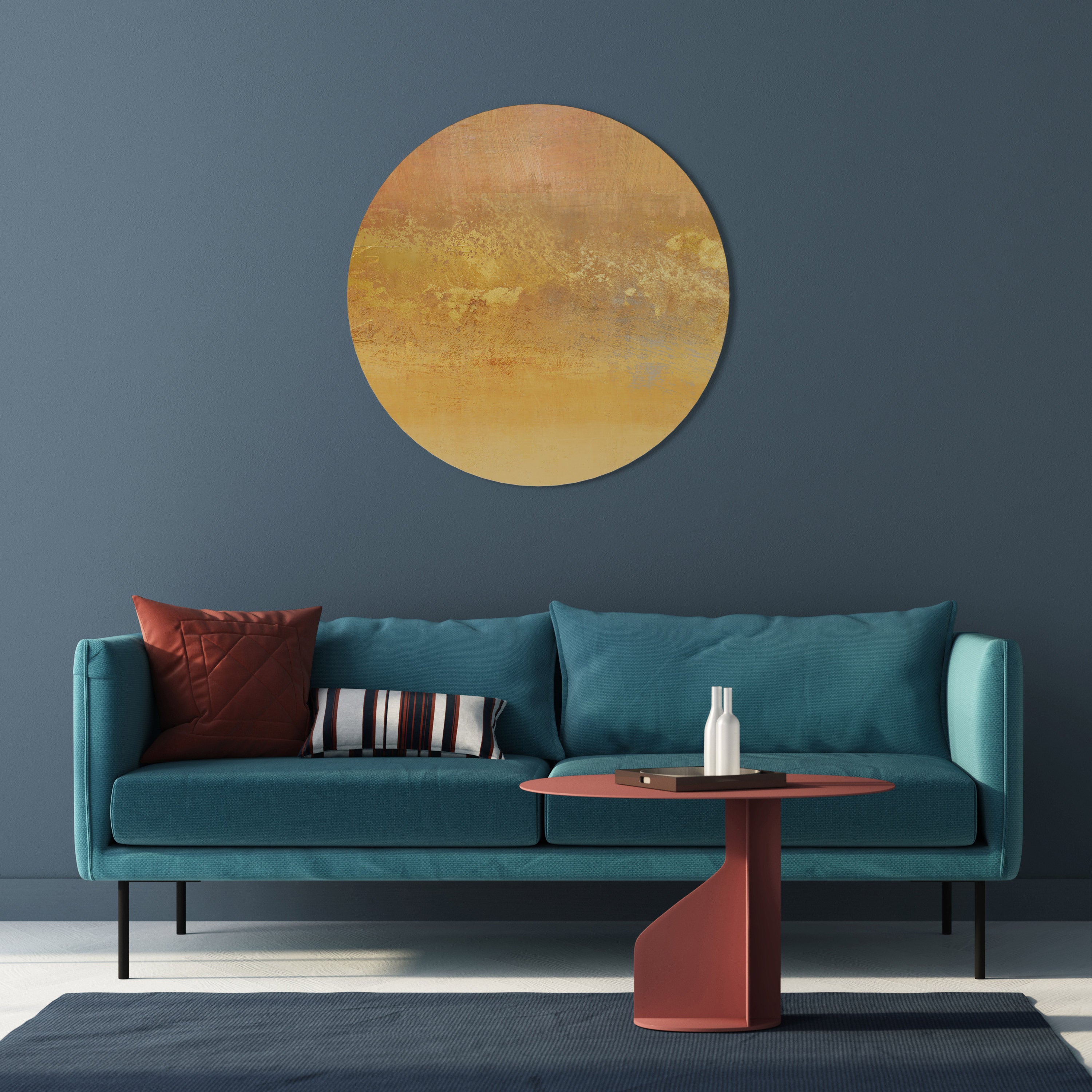 Arte de pared redondo IMPRESIÓN NARANJA