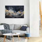 GOLDEN PEAK OF BLUE Póster Horizontal Adhesivo