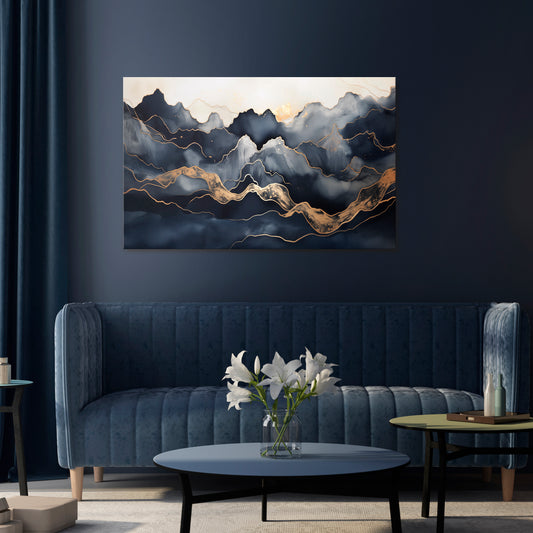 GOLDEN ALPINE BLISS Cuadro en lienzo horizontal