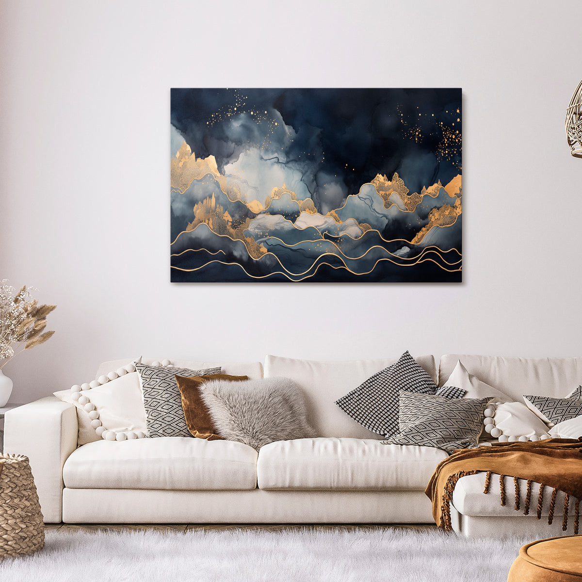 GOLDEN ALPINE BLISS Cuadro en lienzo horizontal