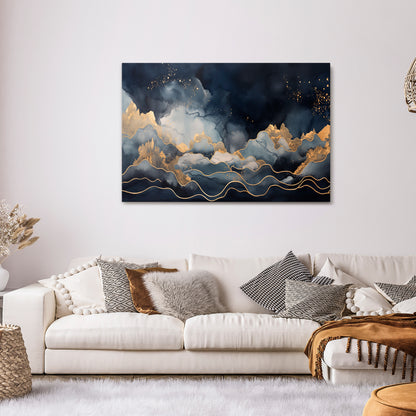 GOLDEN ALPINE BLISS Cuadro en lienzo horizontal