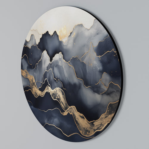 GOLDEN ALPINE BLISS Arte de pared redondo