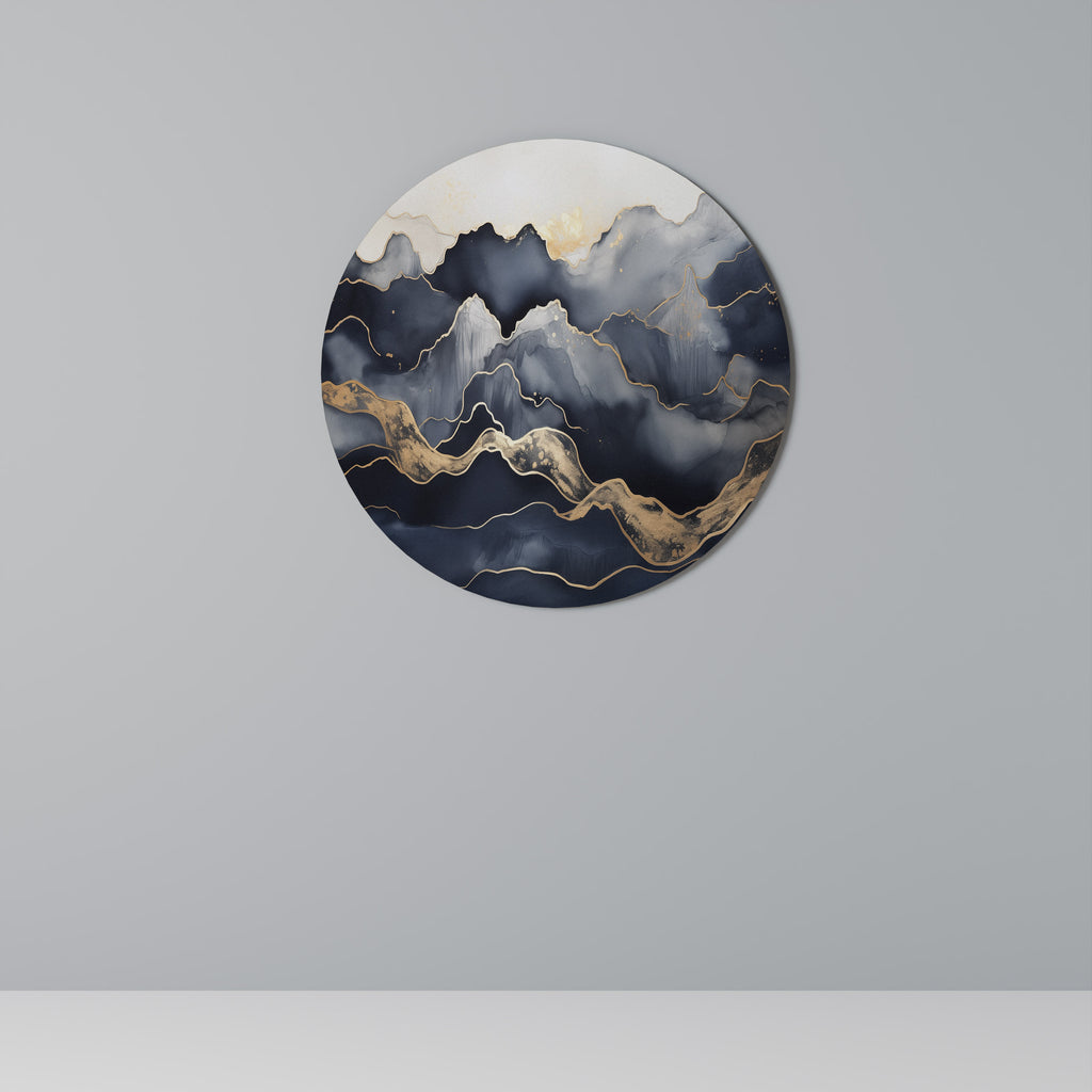 Arte de pared redondo GOLDEN ALPINE BLISS