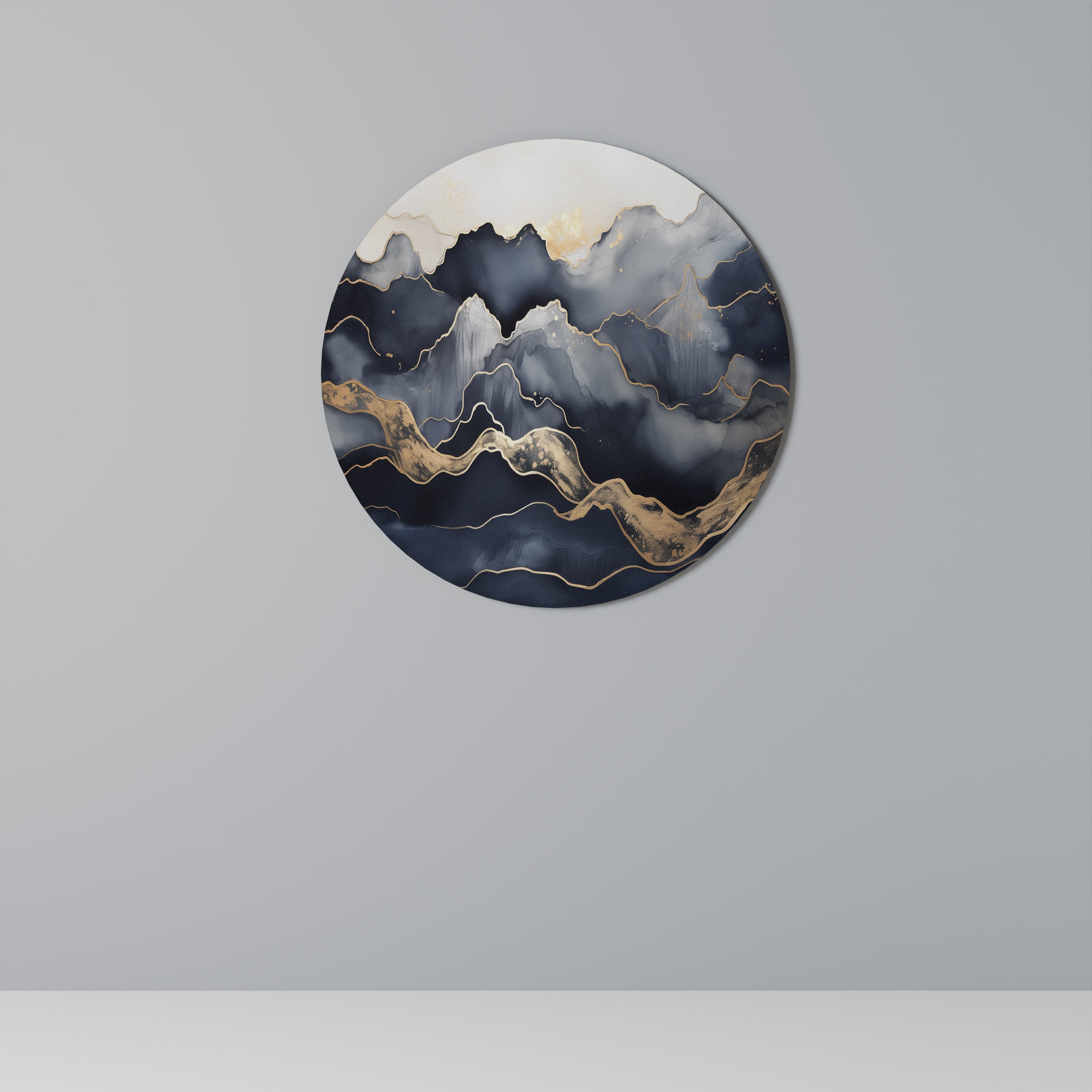 Arte de pared redondo GOLDEN ALPINE BLISS