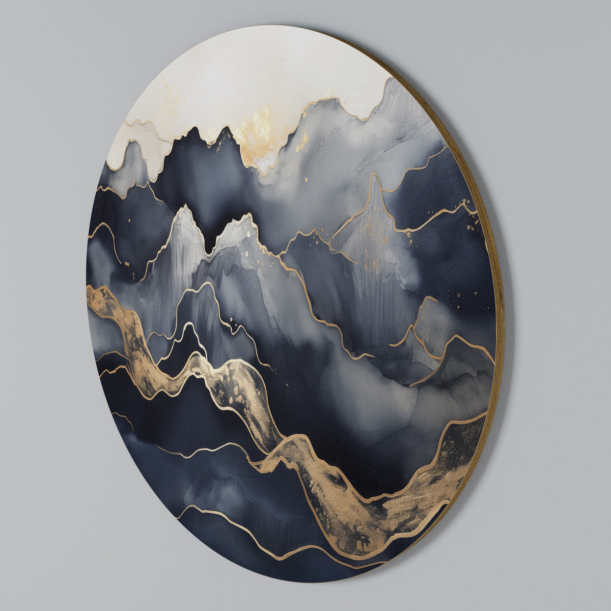 GOLDEN ALPINE BLISS Arte de pared redondo
