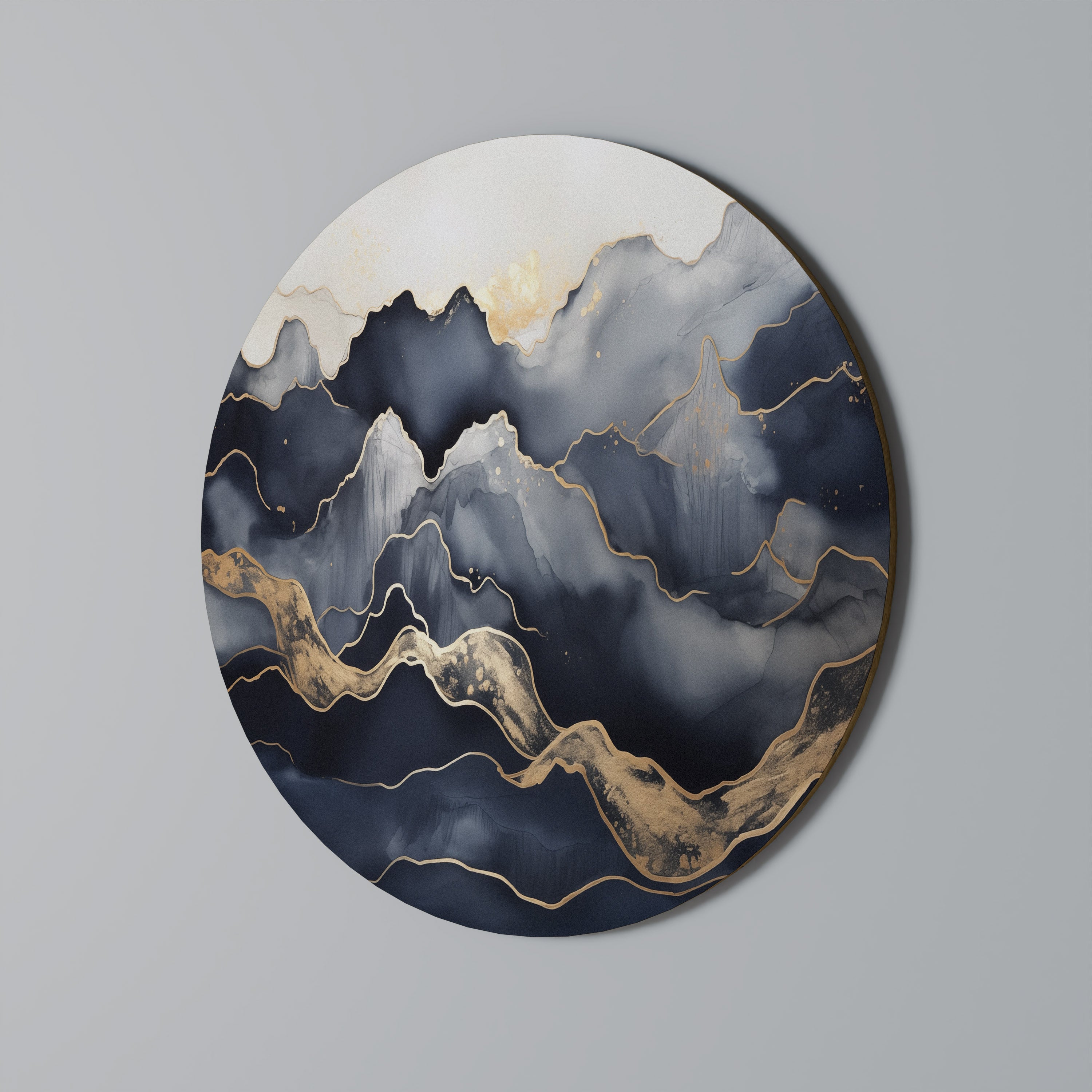 Arte de pared redondo GOLDEN ALPINE BLISS