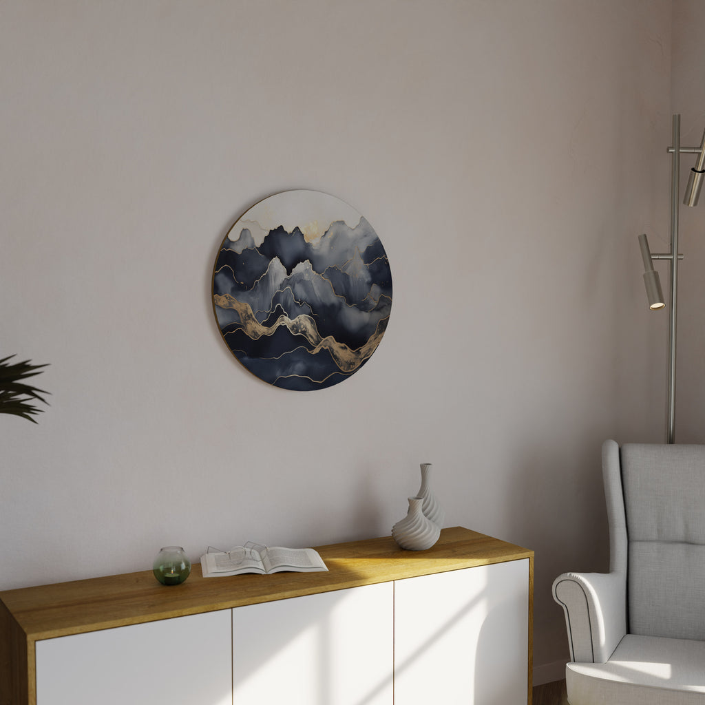 Arte de pared redondo GOLDEN ALPINE BLISS