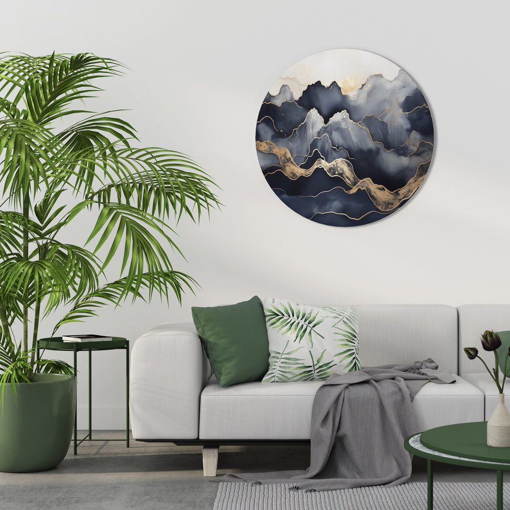 Arte de pared redondo GOLDEN ALPINE BLISS