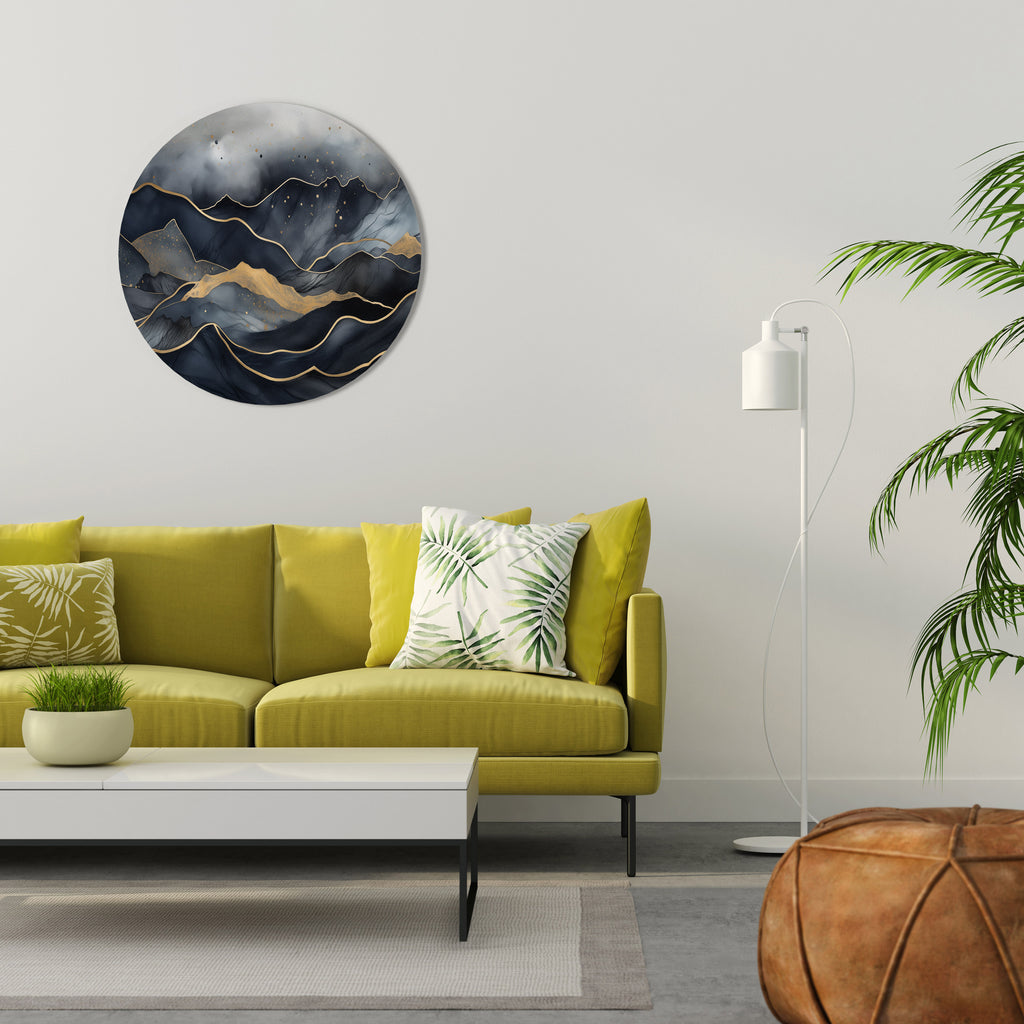 Arte de pared redondo GOLDEN SUMMIT SERENITY