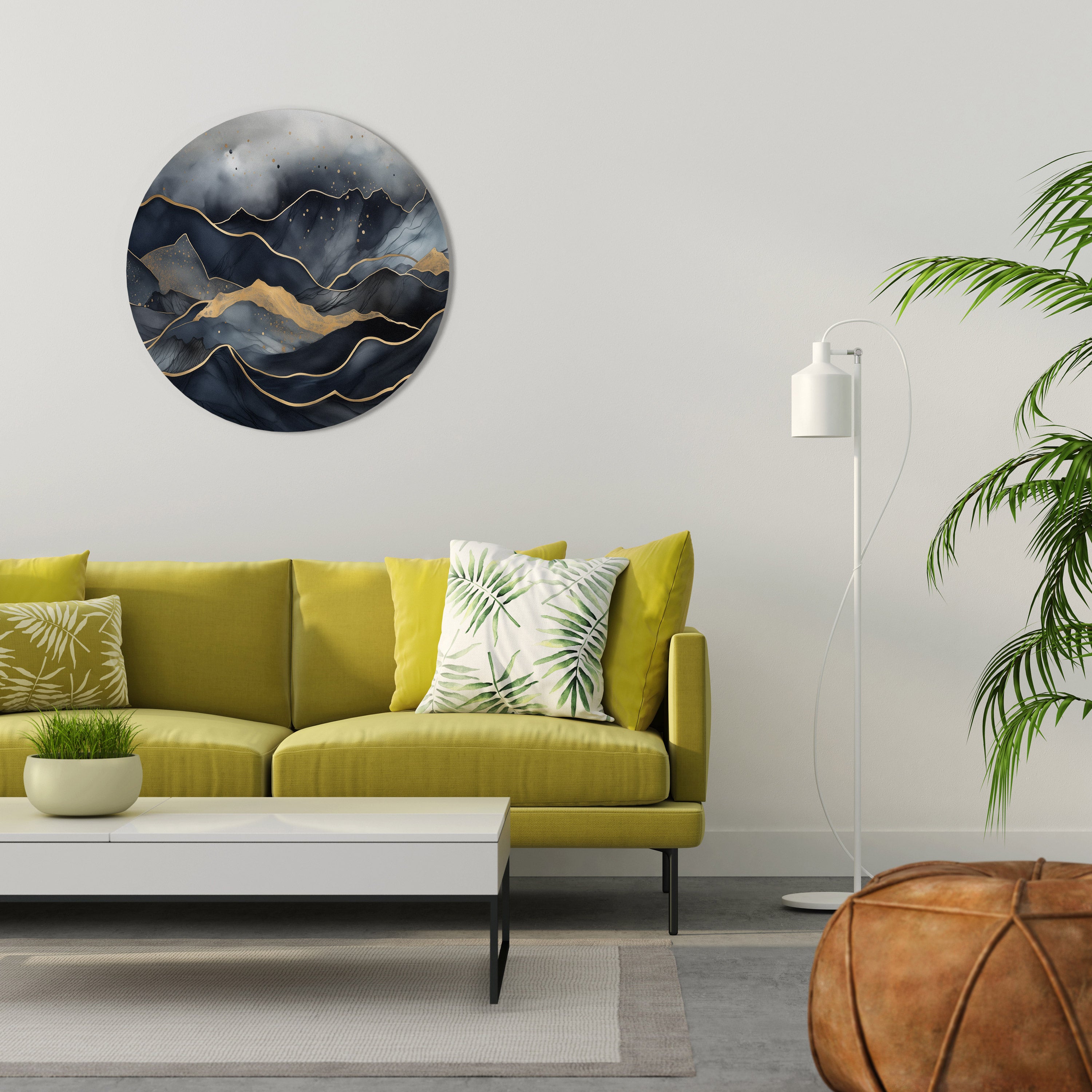 Arte de pared redondo GOLDEN SUMMIT SERENITY