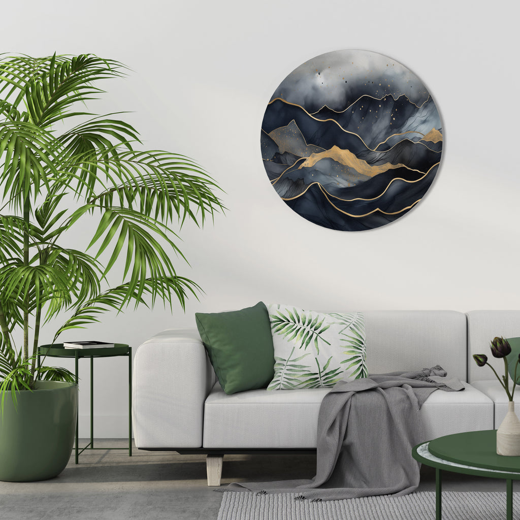 Arte de pared redondo GOLDEN SUMMIT SERENITY