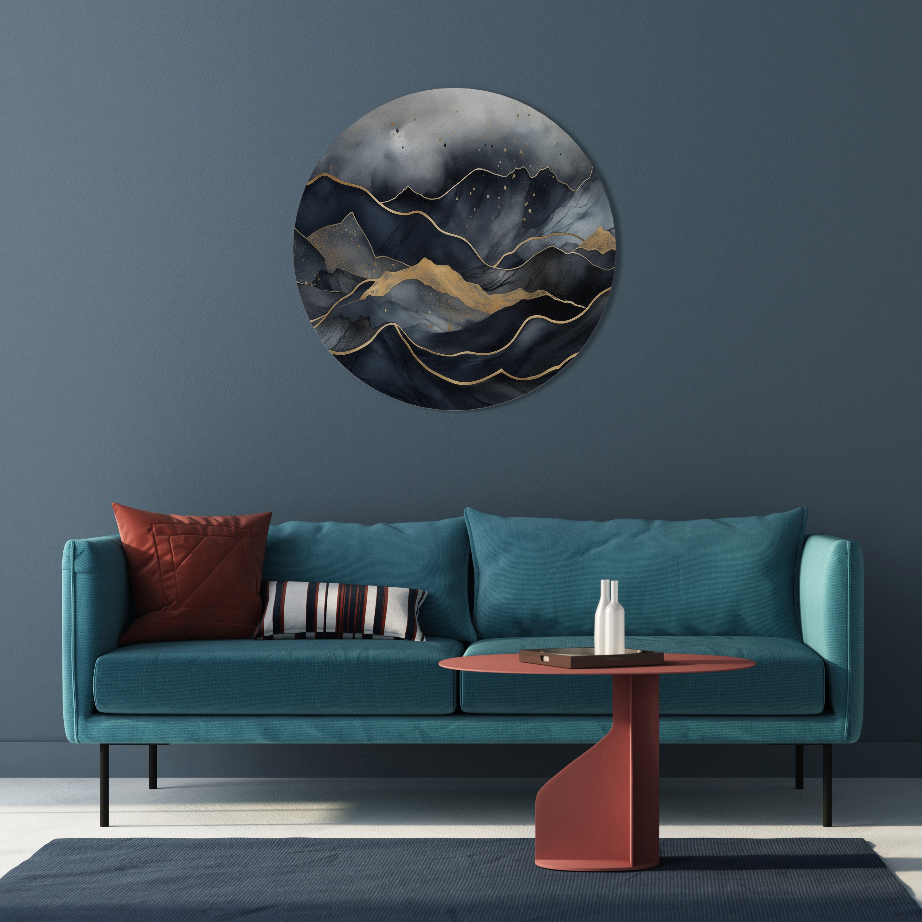 Arte de pared redondo GOLDEN SUMMIT SERENITY