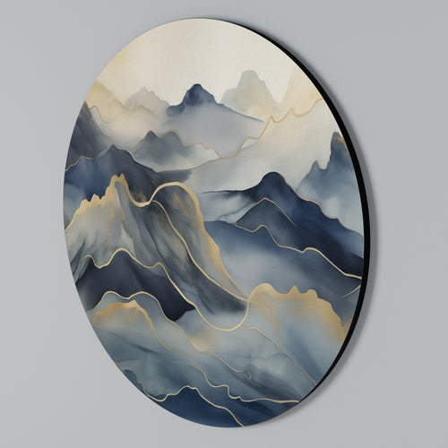 GOLDEN MOUNTAIN FOG Arte de pared redondo